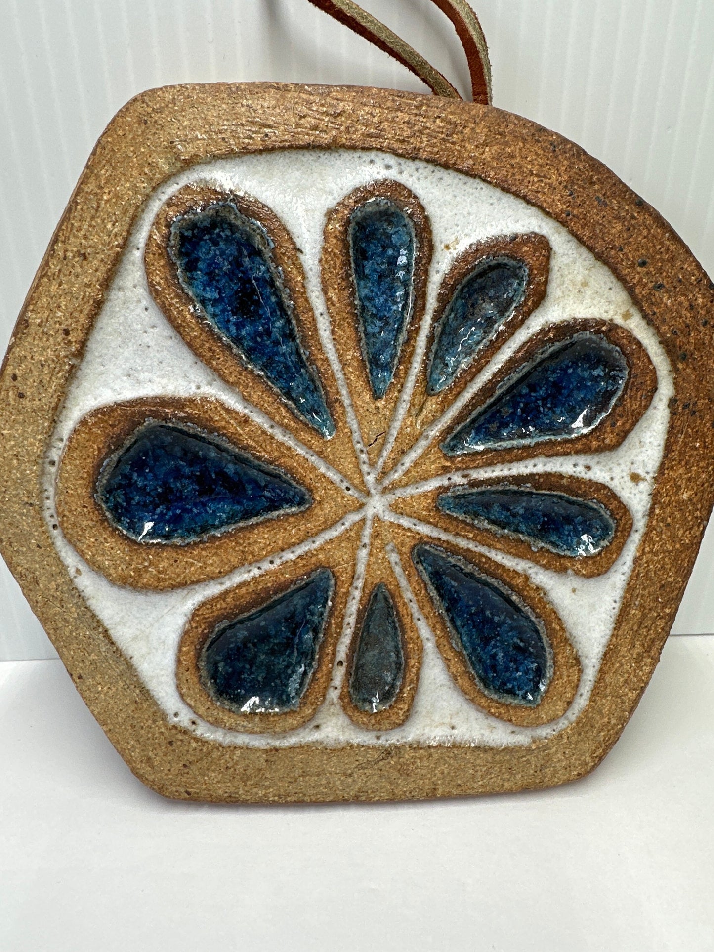 Vintage Flower Trivet, Blue Flower Design