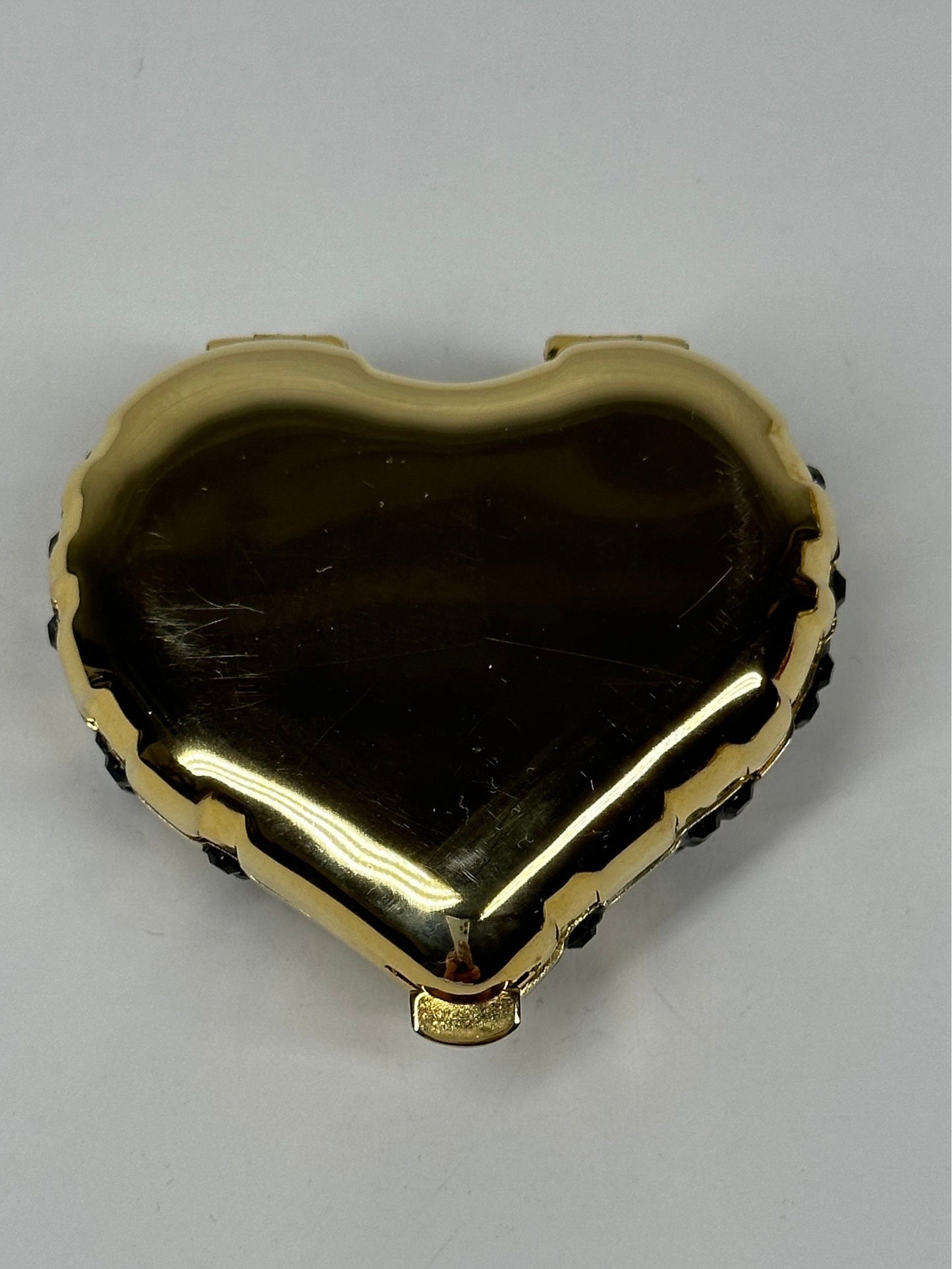Vintage Compact, Heart Shaped with Black Swarovski Crystals by Estée Lauder.