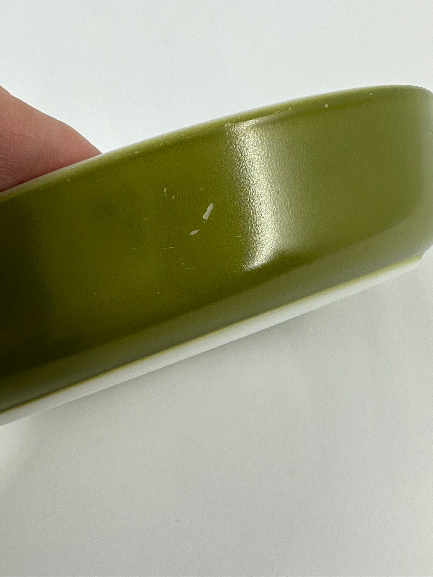 Vintage Avocado Green Pyrex Casserole Dish, Oval.