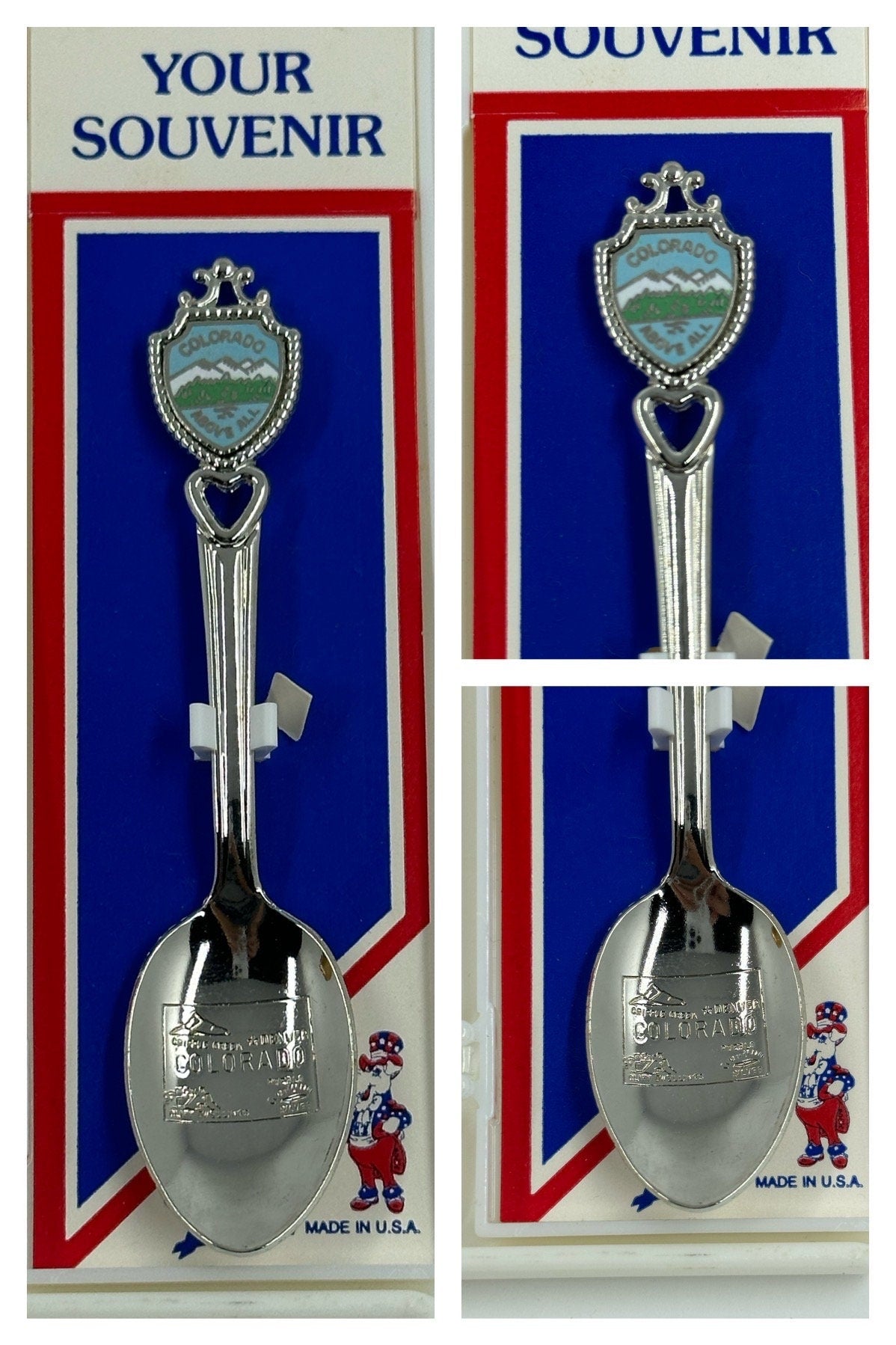 Vintage Silver Plated Souvenir Spoons, Collector Spoons.