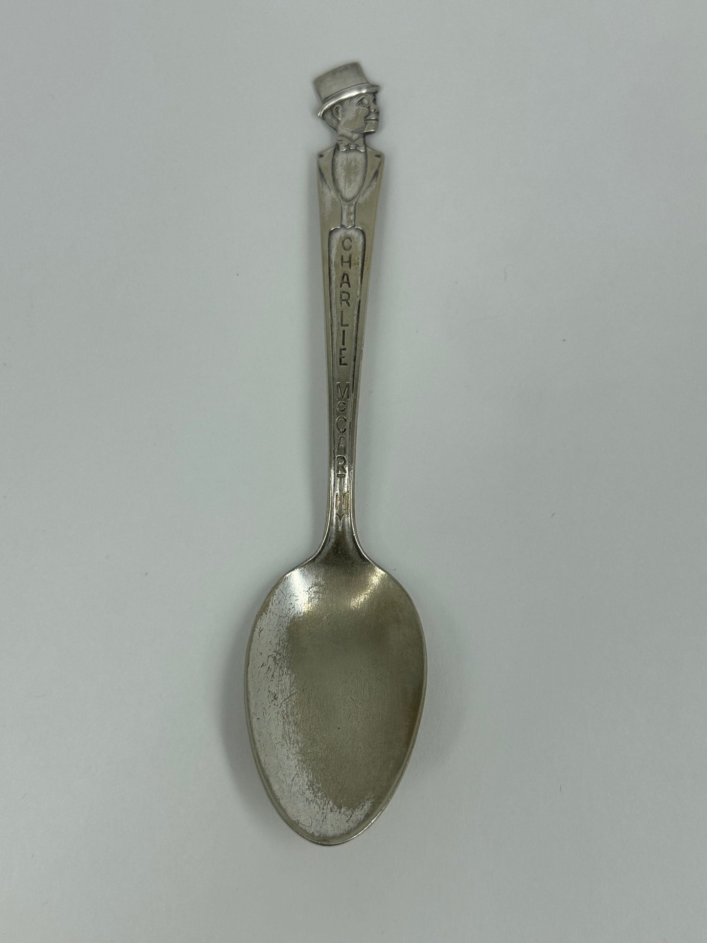 Vintage Spoons of Charlie McCarthy by Duchess Silver Plate, 1930s.