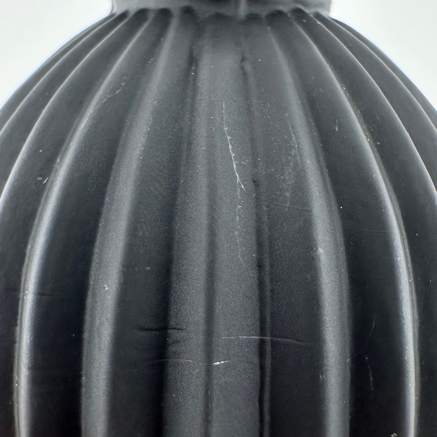 Vintage Perfume Bottle, Black Satin Glass with White Flower Top.