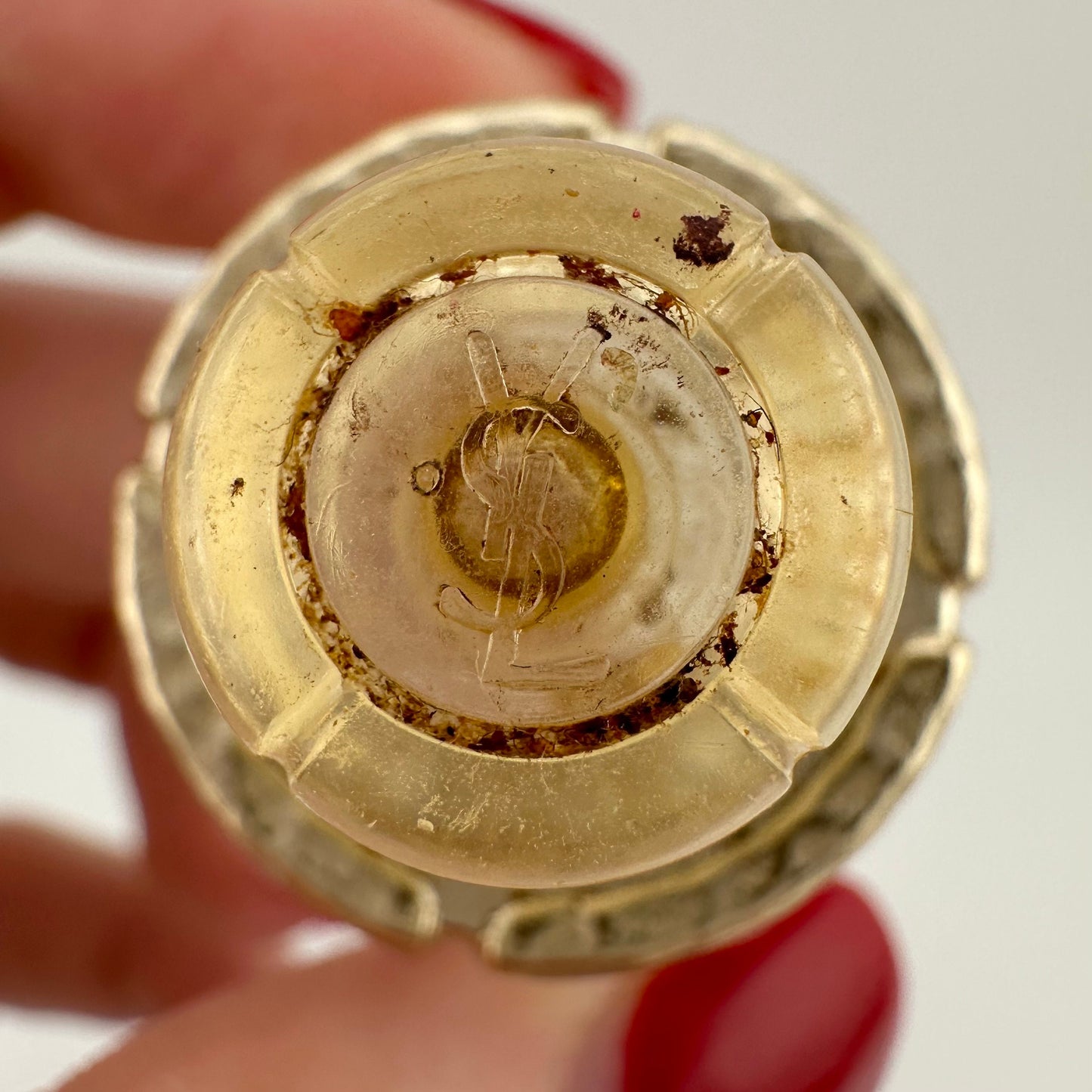 Vintage Perfume Bottle, Yves Saint Laurent, Empty Champagne Eau De Toilette, Clear Glass, 4mL.