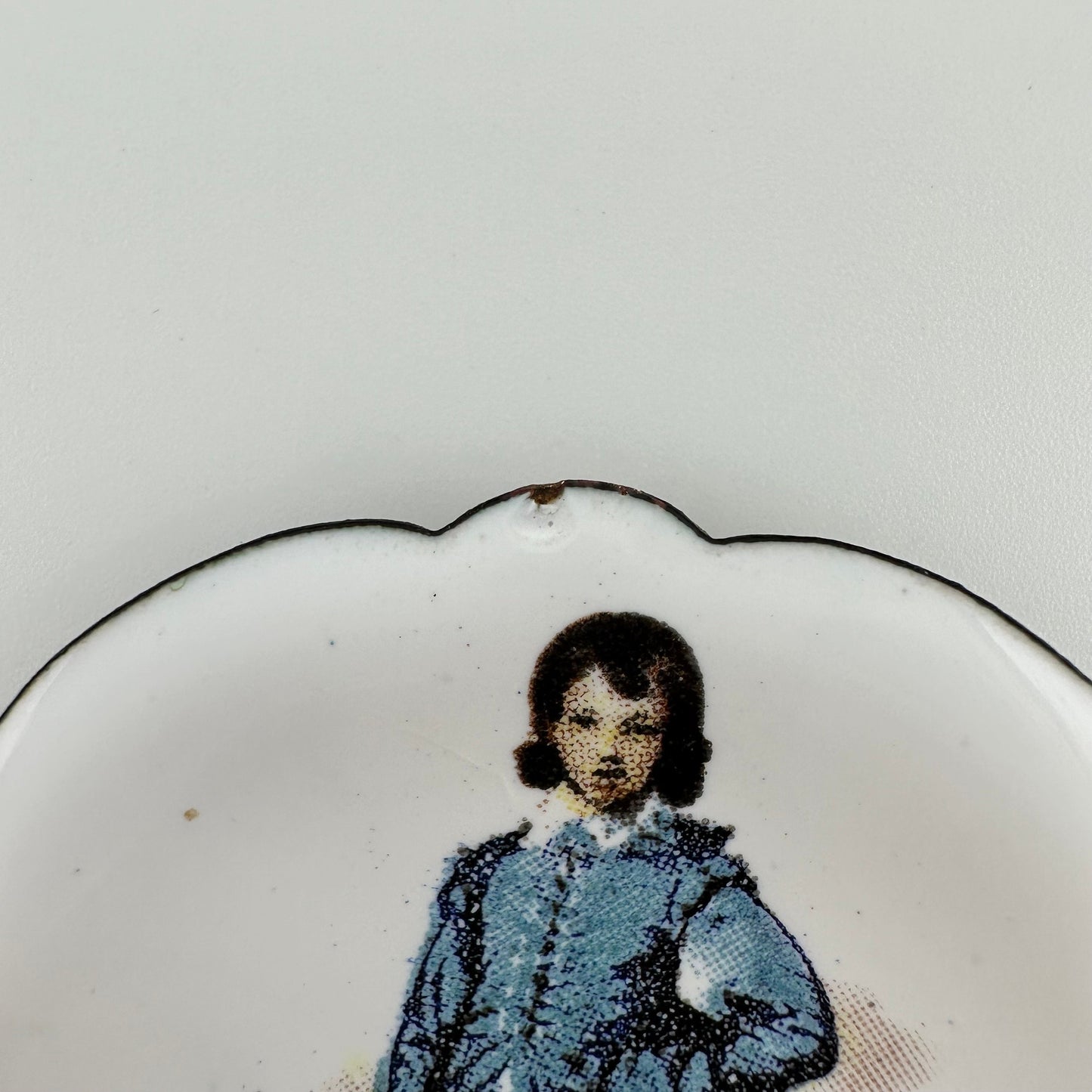 Vintage Miniatures, Porcelain Plate, Stand Included, Blue Boy Gainsborough, Gold Rim.
