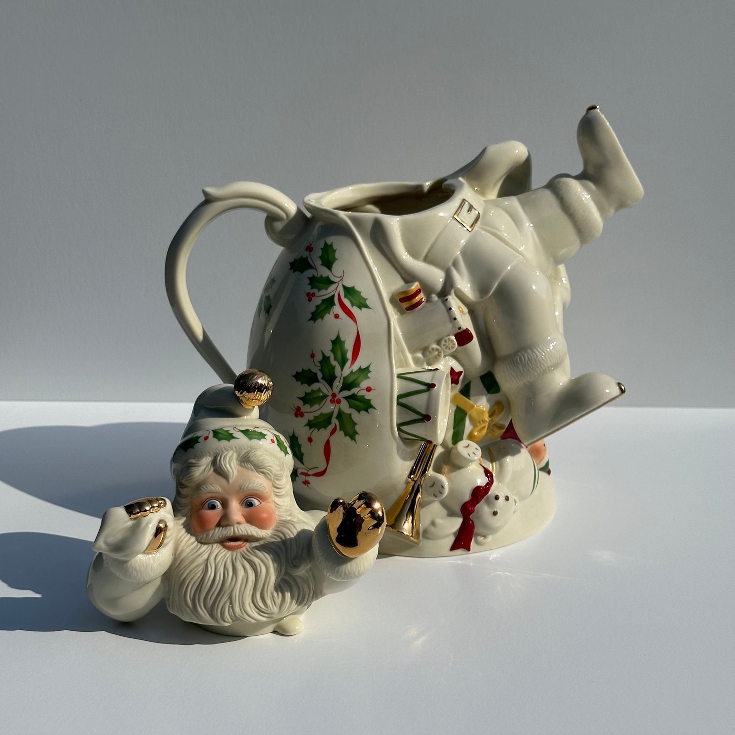 Vintage Lenox Santa Teapot from Holiday Collection and New in Box.