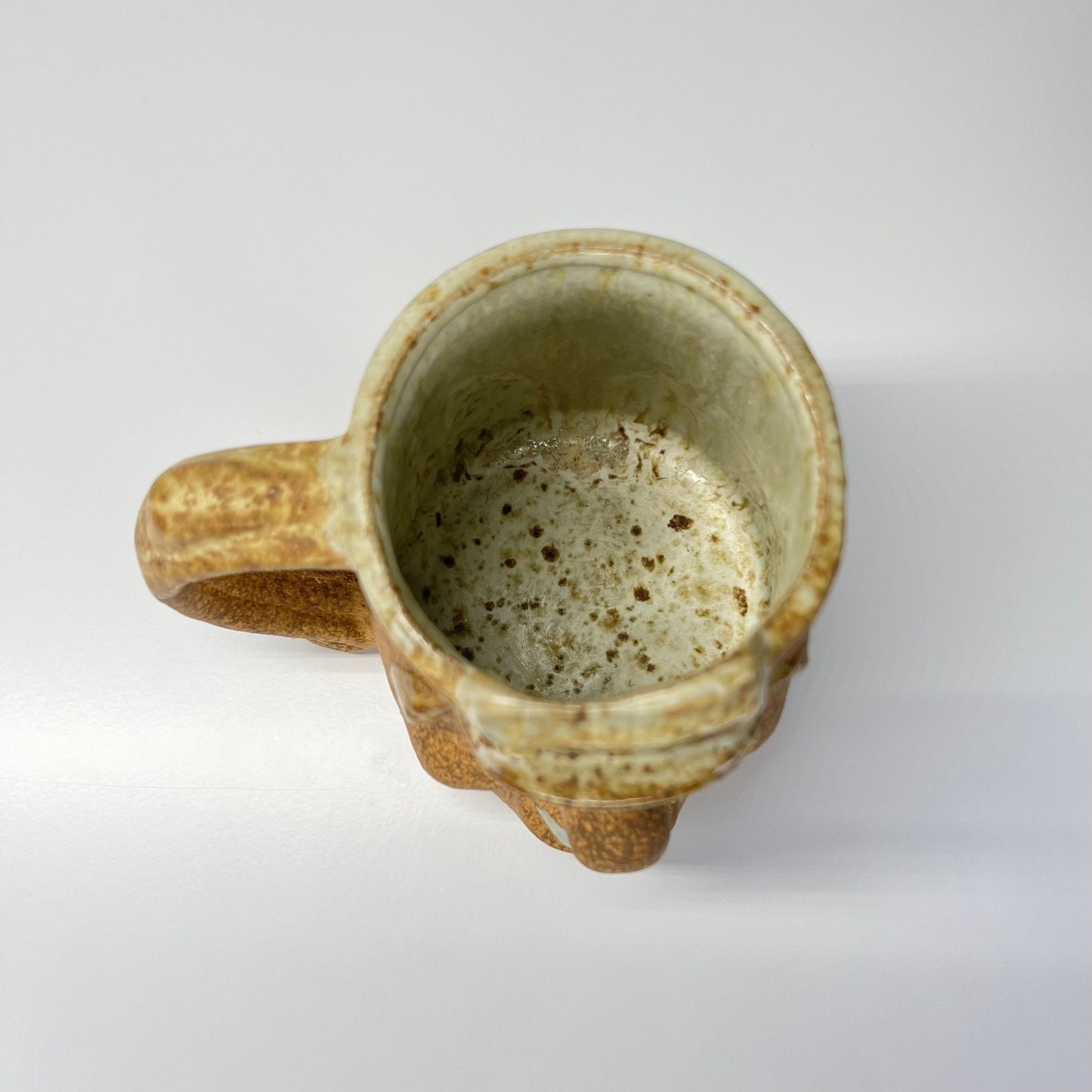 Vintage Pottery Mug 3D Face Art of Man with Golf Ball in his Mouth.