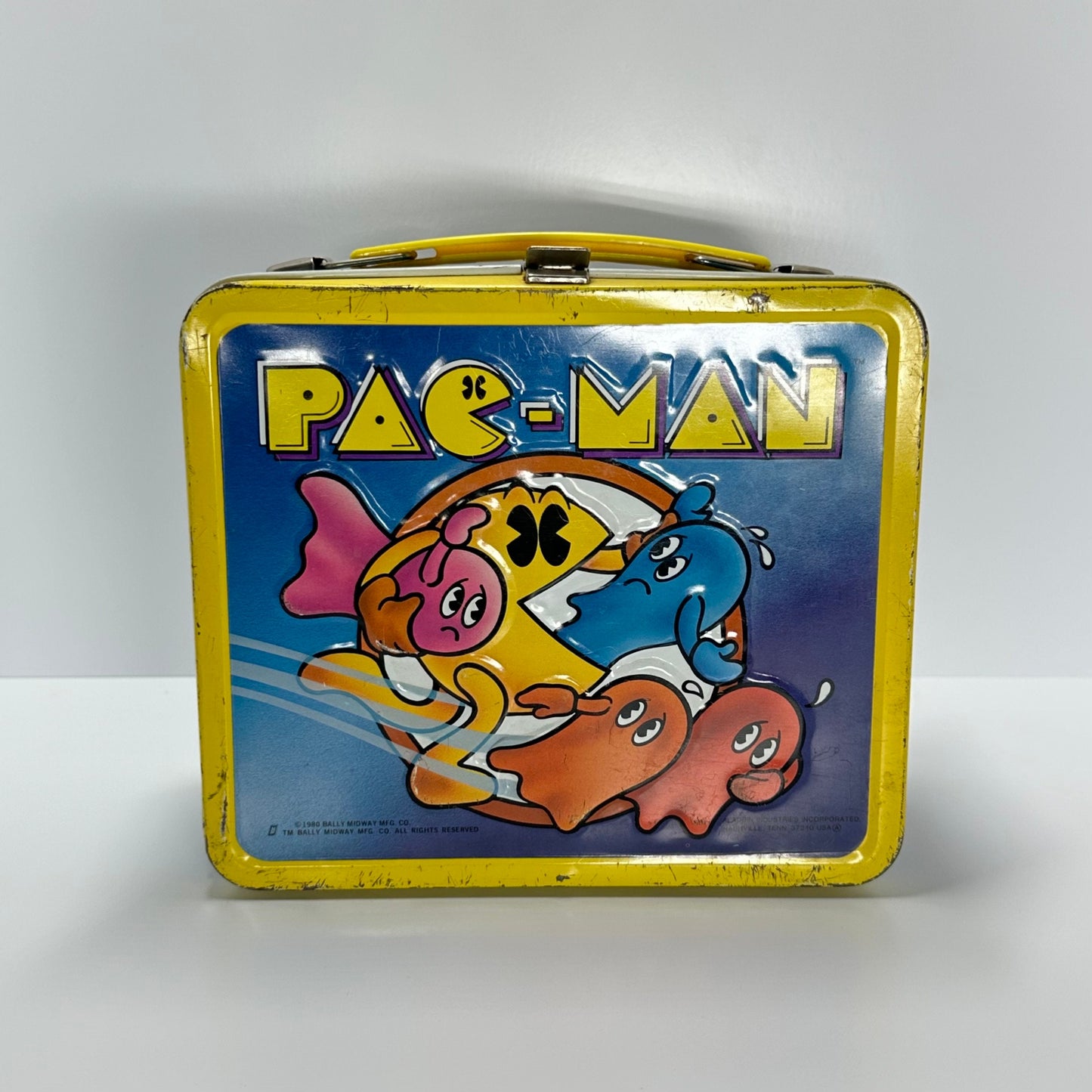 Vintage Metal Lunch Box of PAC-MAN and Made by Aladdin.