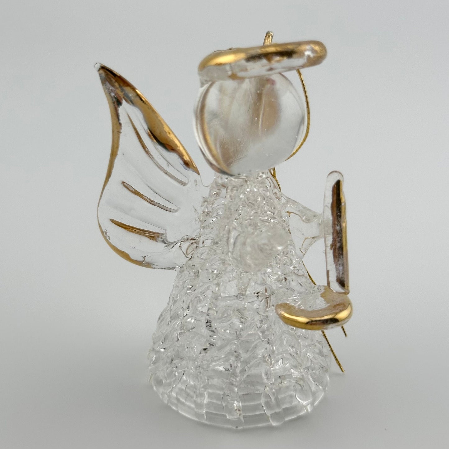 Vintage Ornament Set of Angels Made of Spun Blown Glass