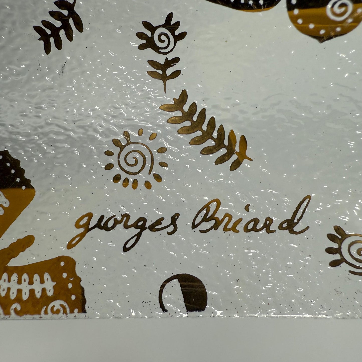 Vintage Dish, Mid Century Modern Gold Butterfly, Signed Georges Briard.