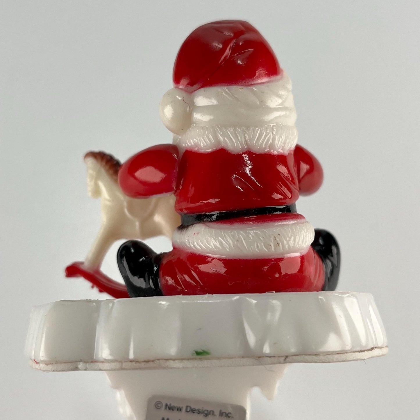Vintage Stocking Holder of Santa and Rocking Horse