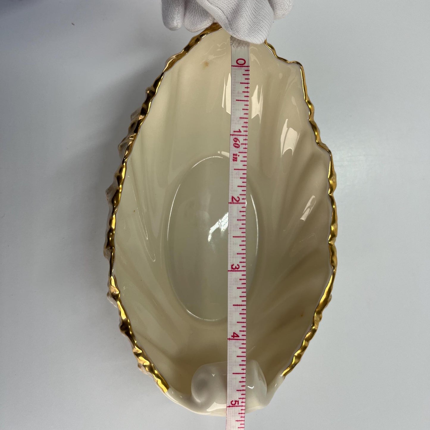 Vintage Lenox Trinket Dish in Acanthus Ivory with Gold Gilt and USA Made