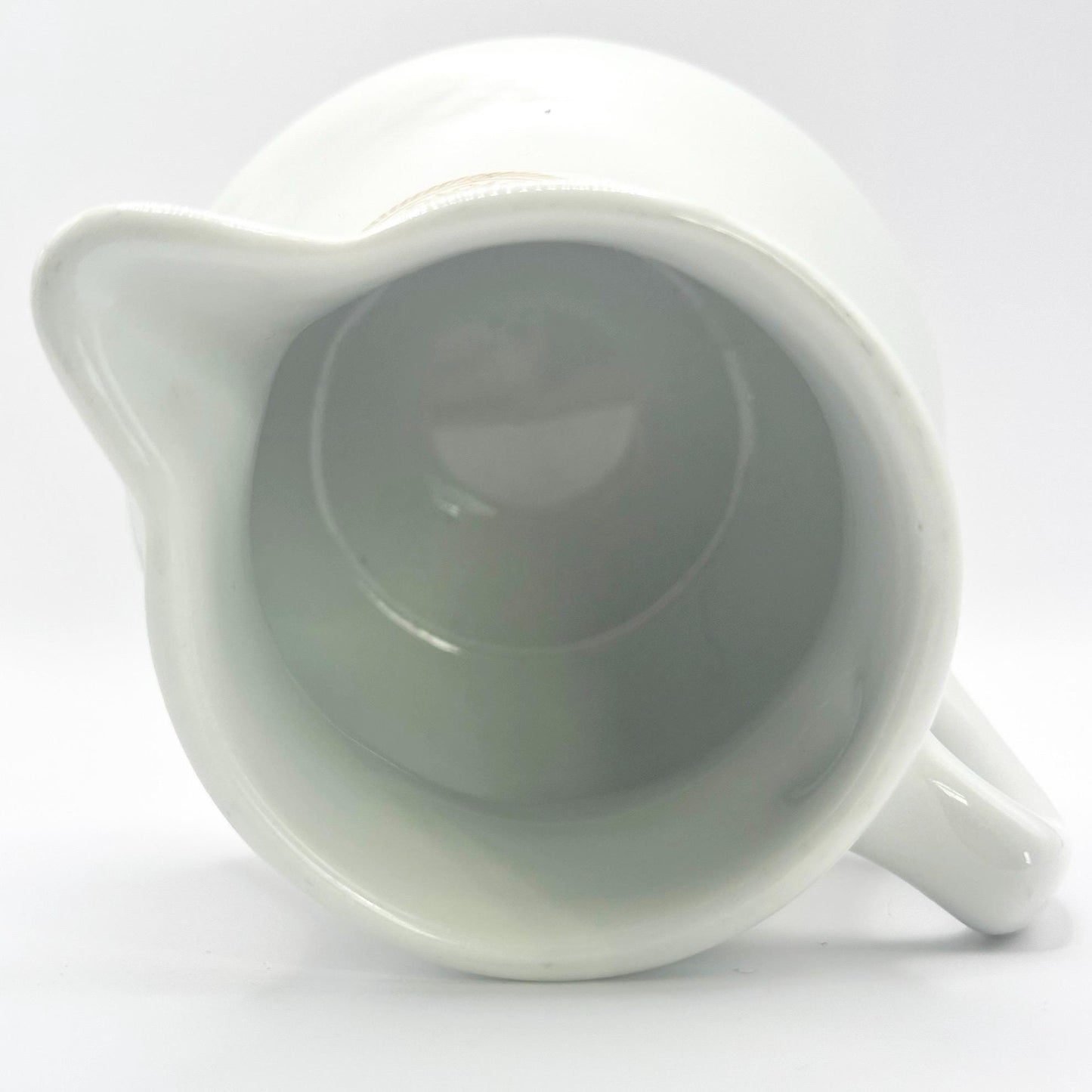 Vintage Creamer in a White with Gold Medallion Design by Shenango China