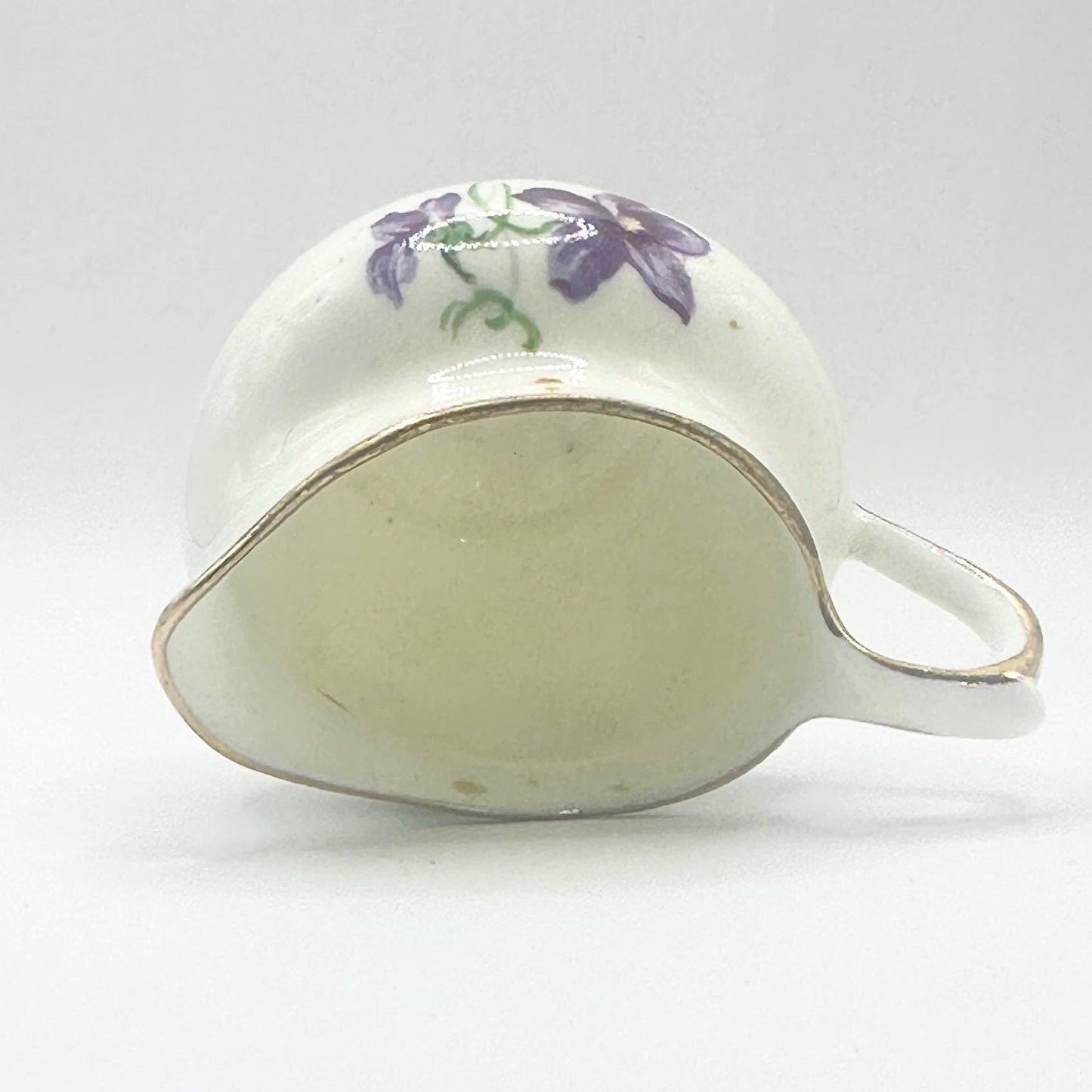Vintage Creamerin Bone China with Devon Violets and Gold Trim by H&M Sutherland