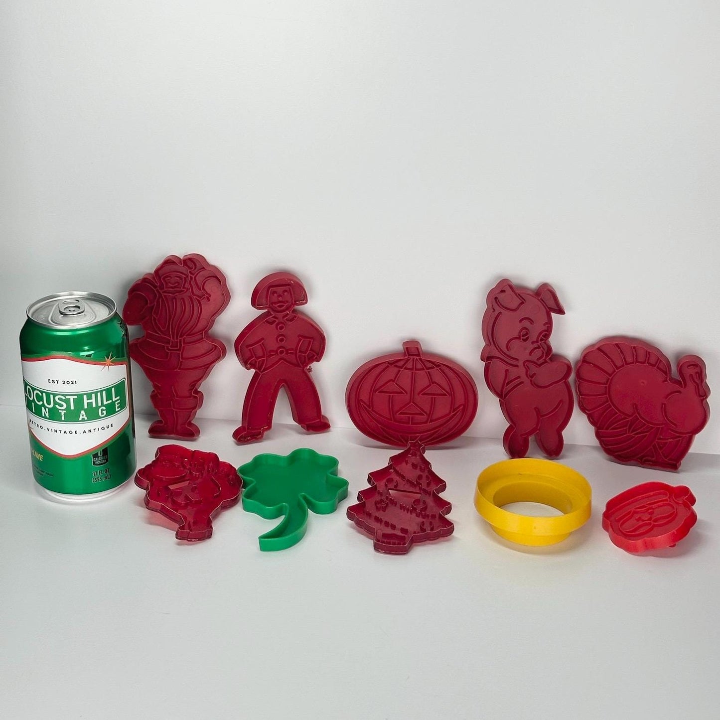 Vintage Plastic Cookie Cutters Holiday Set of 10