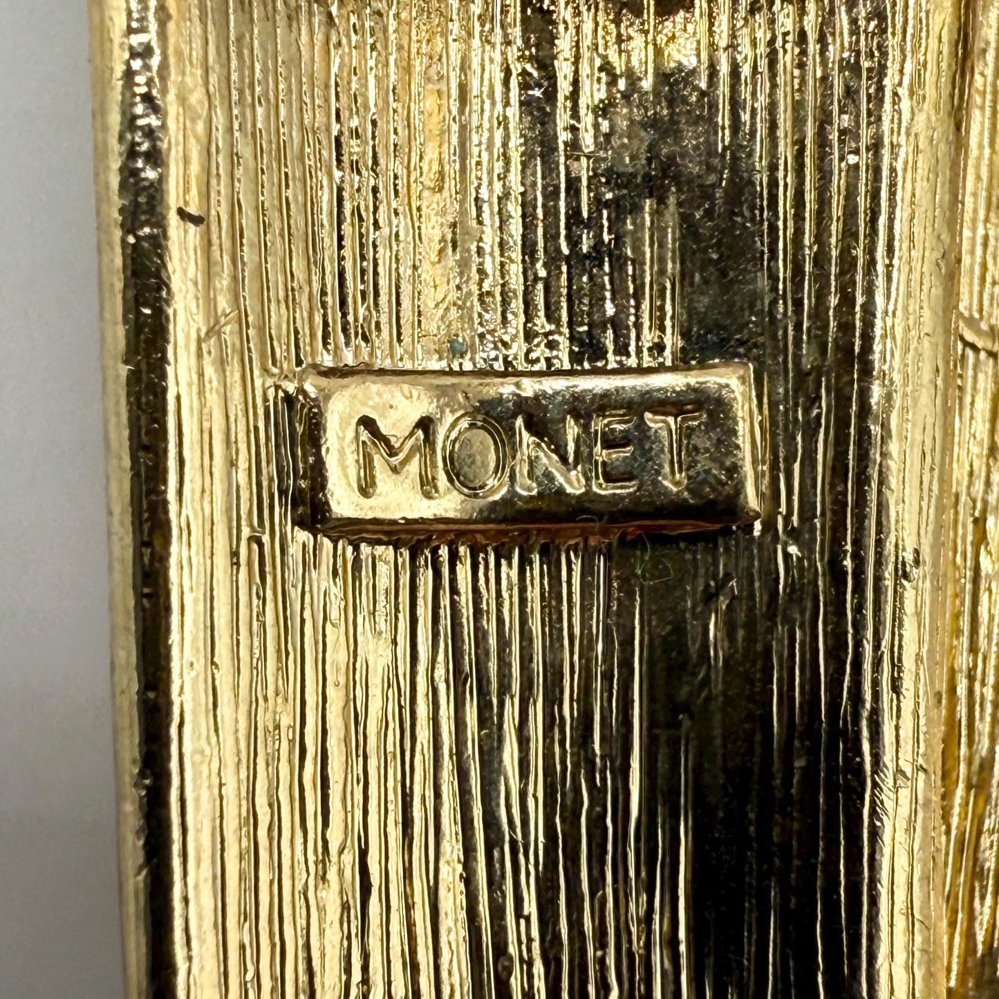 Vintage Monet USA Flag Brooch Pin in Gold Tone of 9/11 Remembrance