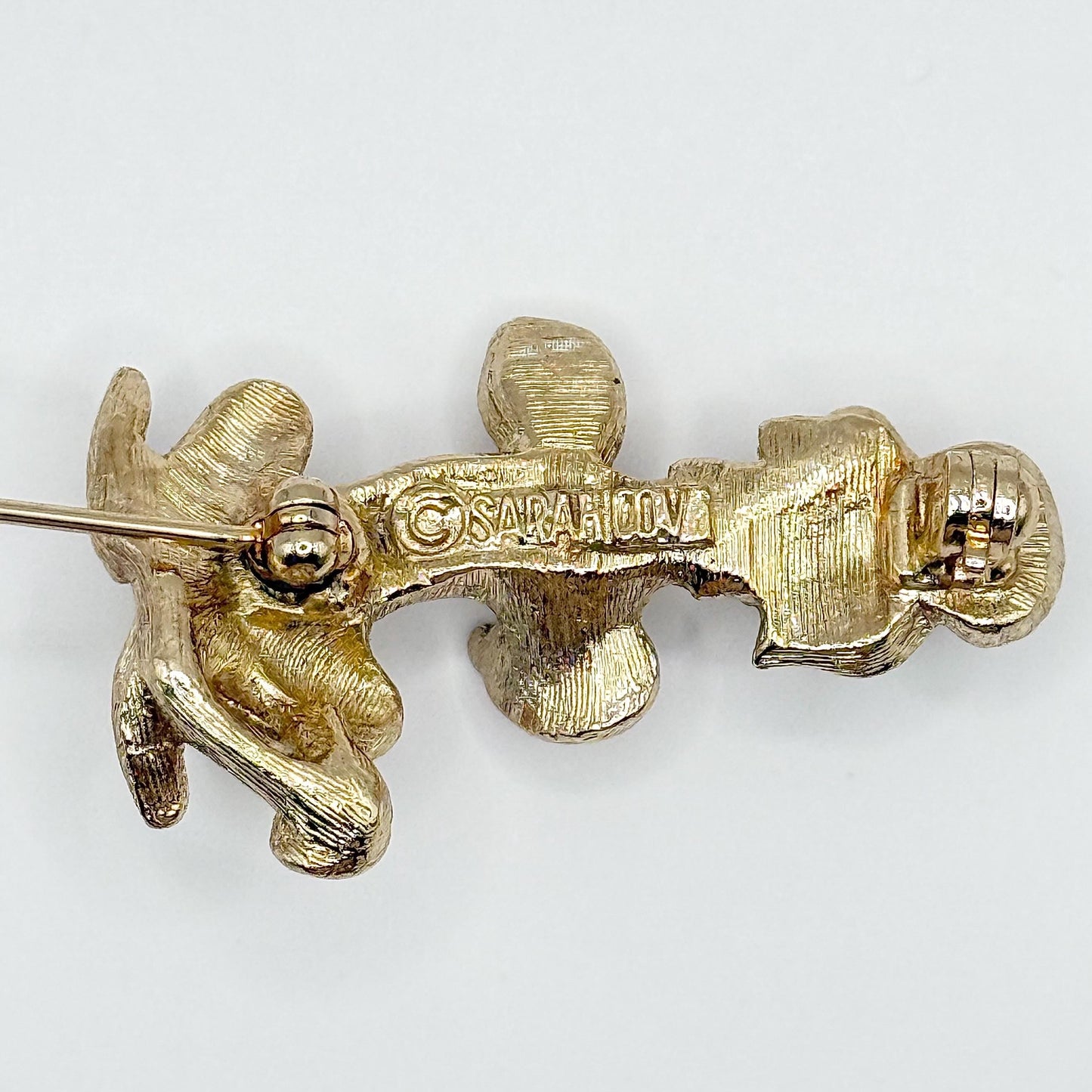 Vintage Brooch Pin of Poodle in Gold Tone Stamped Sarah Coventry