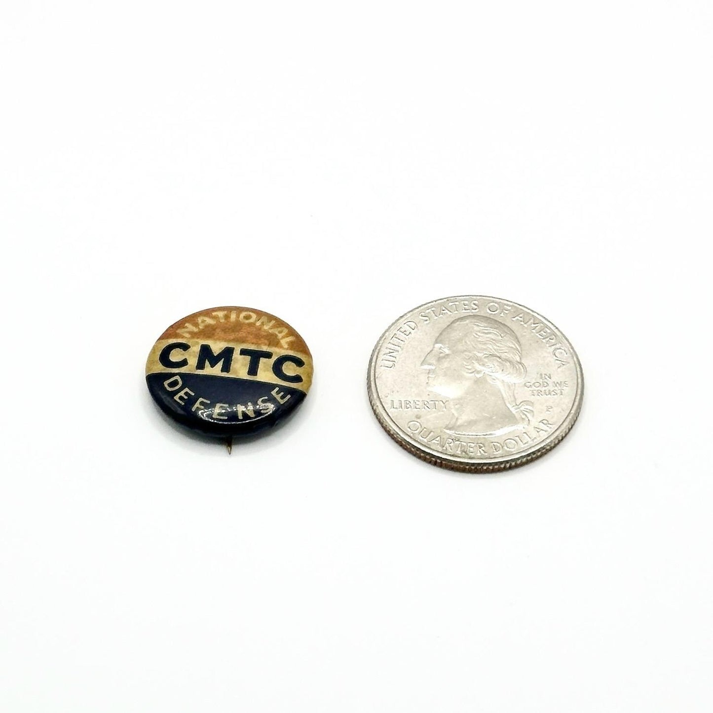 Vintage Button Pin That Reads National Defense CMTC