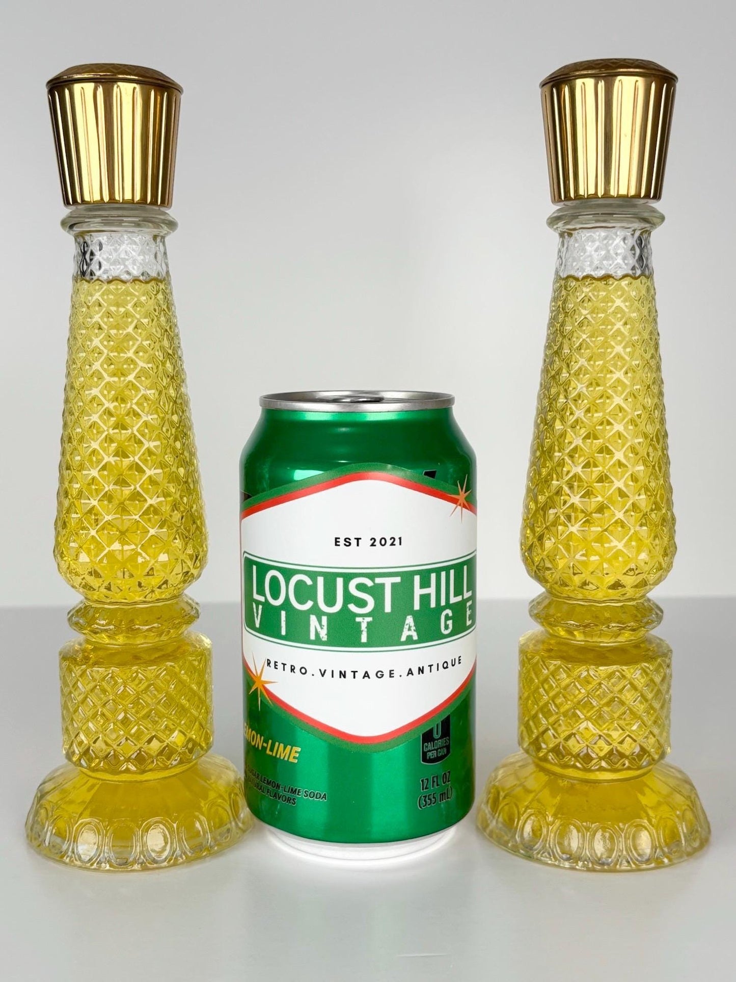 Vintage Perfume Bottle Candlestick Holder with Crystallite Cologne Cotillion Made by Avon