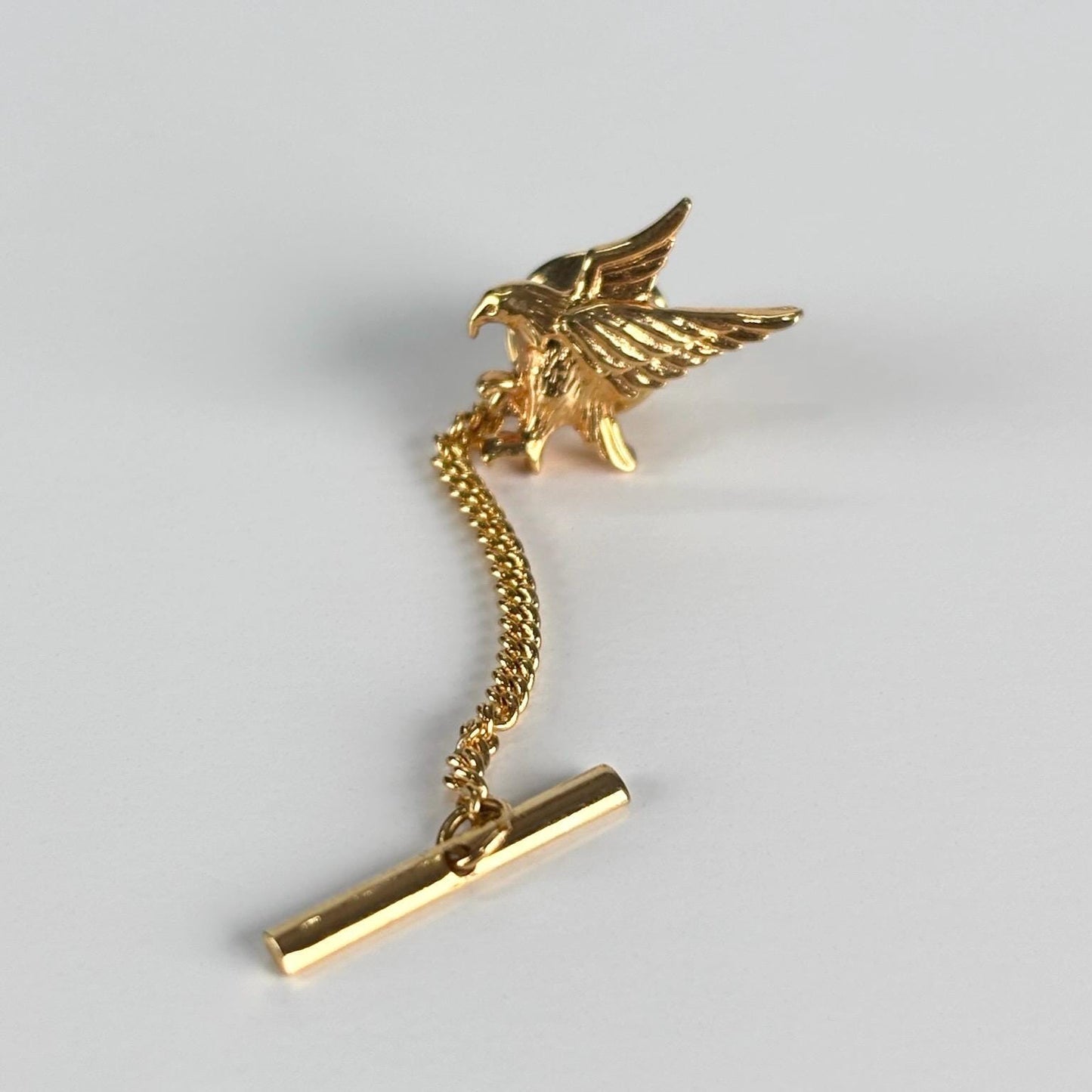 Vintage Tie Tack with Flying Eagle in Gold Tone