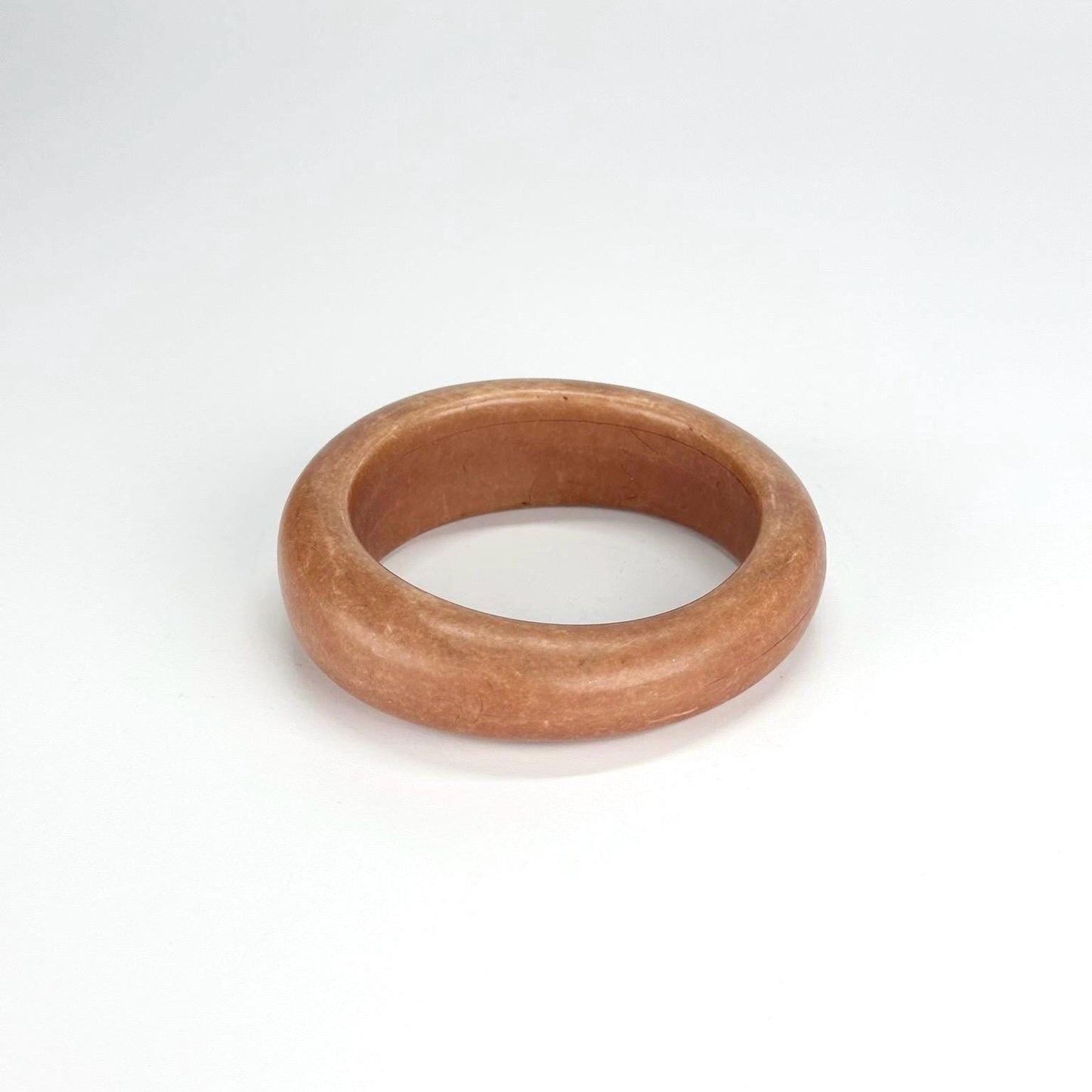 Vintage Wooden and Silver Bangle Stackable Trio Set