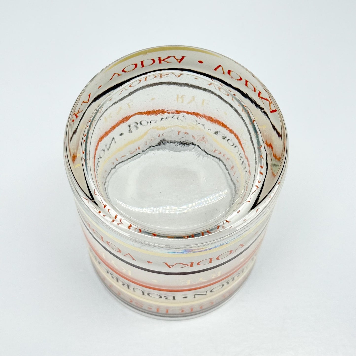 Vintage Frosted Rocks Glass That Reads Scotch, Bourbon, Rye, Vodka, Gin & Whiskey
