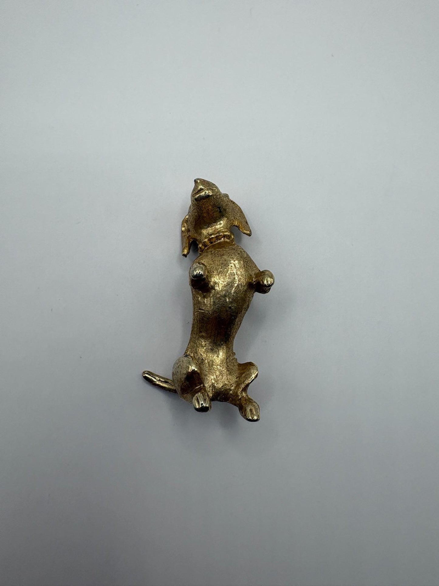 Vintage Dachshund Brooch | Gold Tone Dog Pin