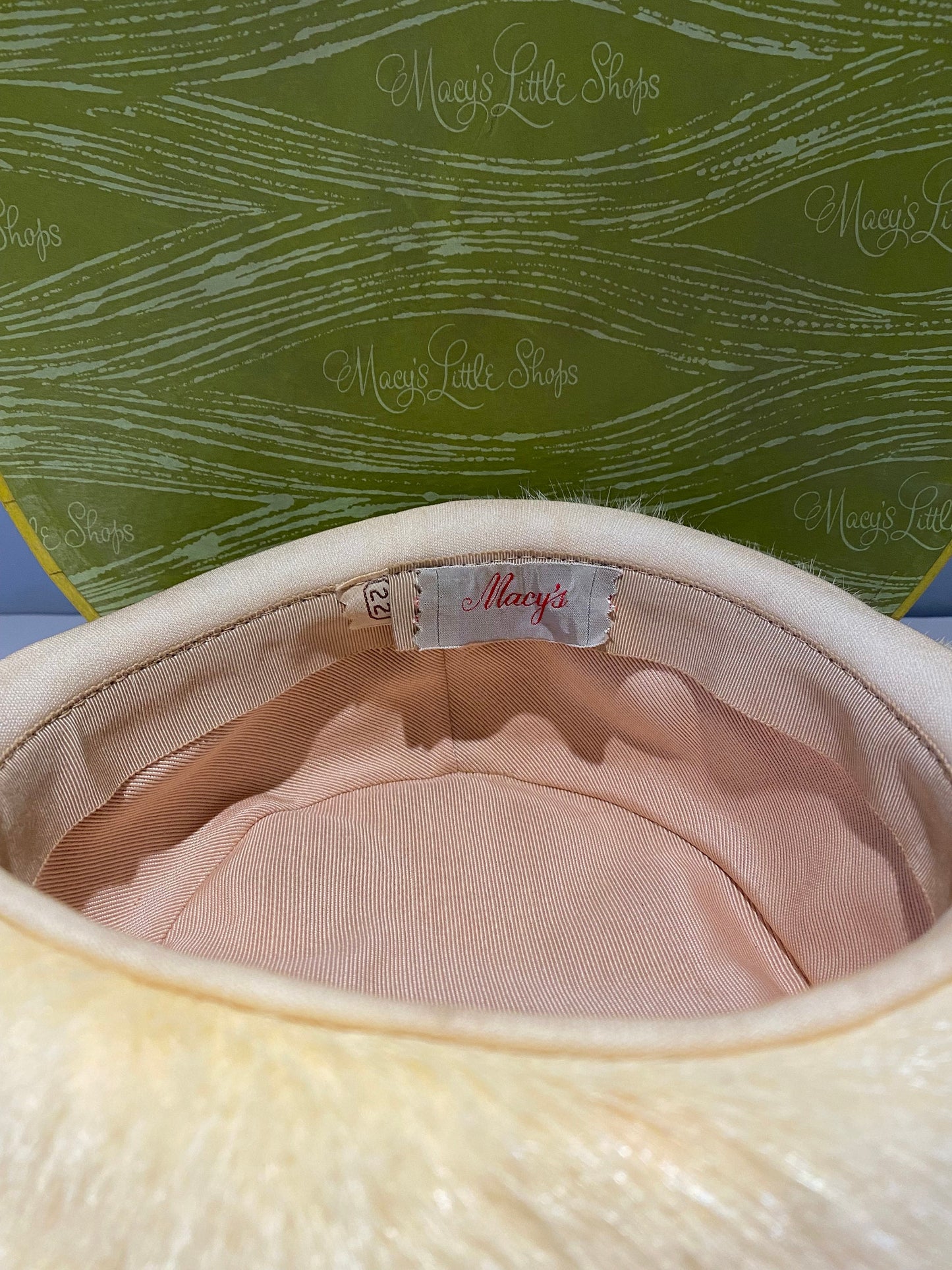 Vintage Hat in Pillbox Style From Macy's Little Shop and Made in 1960s