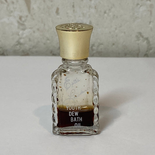 Vintage Mini Estée Lauder Bath Oil Bottle, Clear Glass