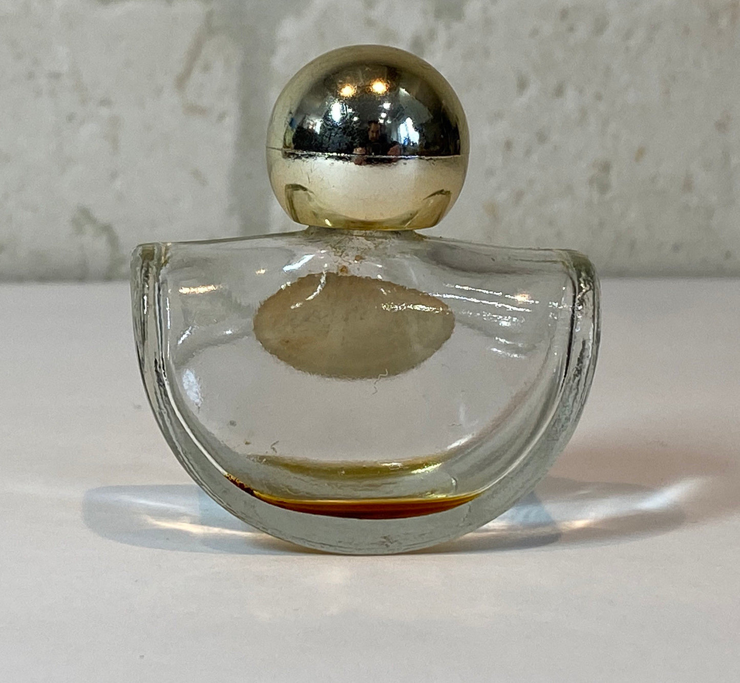 Vintage Avon Perfume Bottle, Clear Glass, Here’s My Heart Cologne, Gold Top