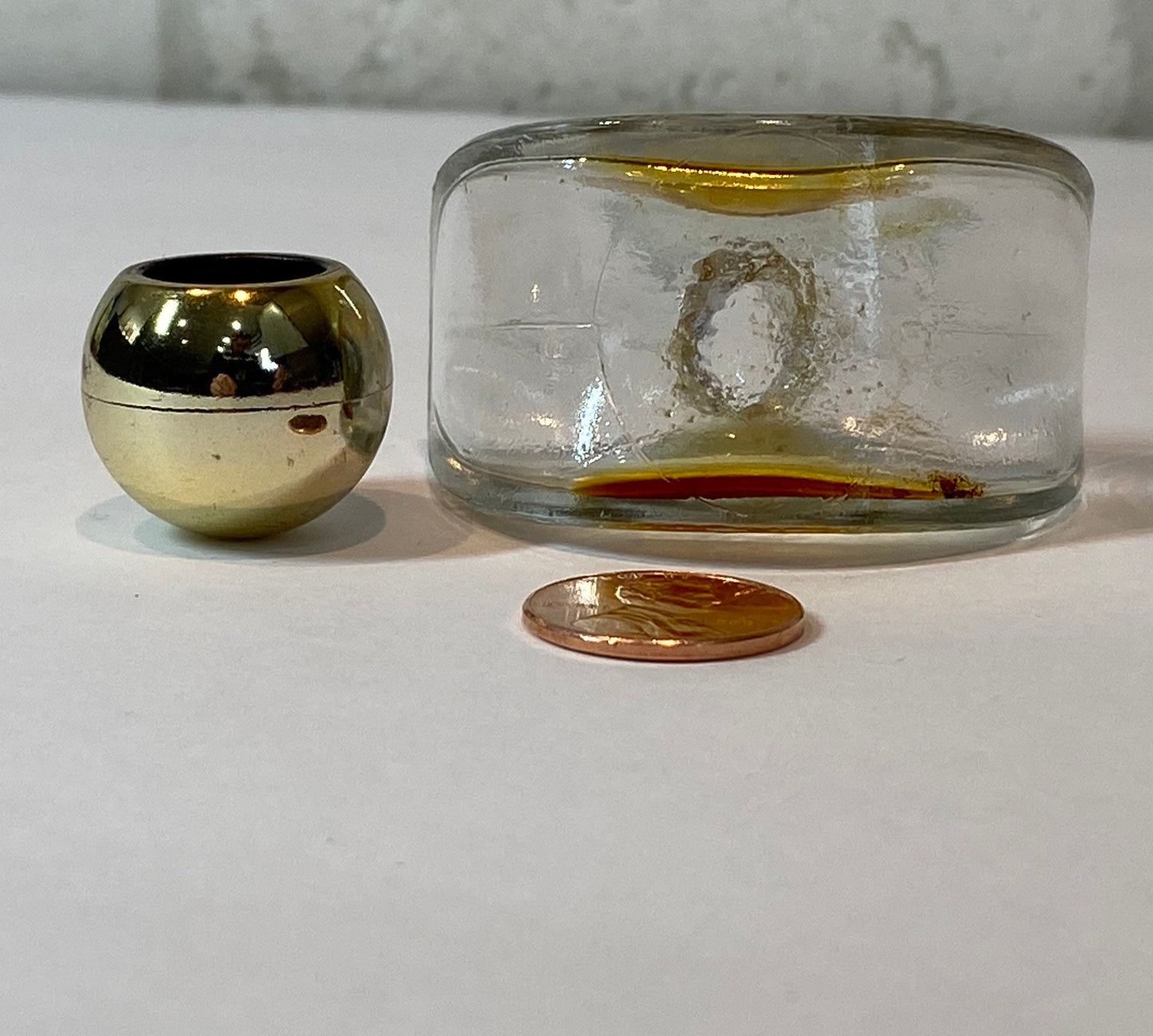 Vintage Avon Perfume Bottle, Clear Glass, Here’s My Heart Cologne, Gold Top