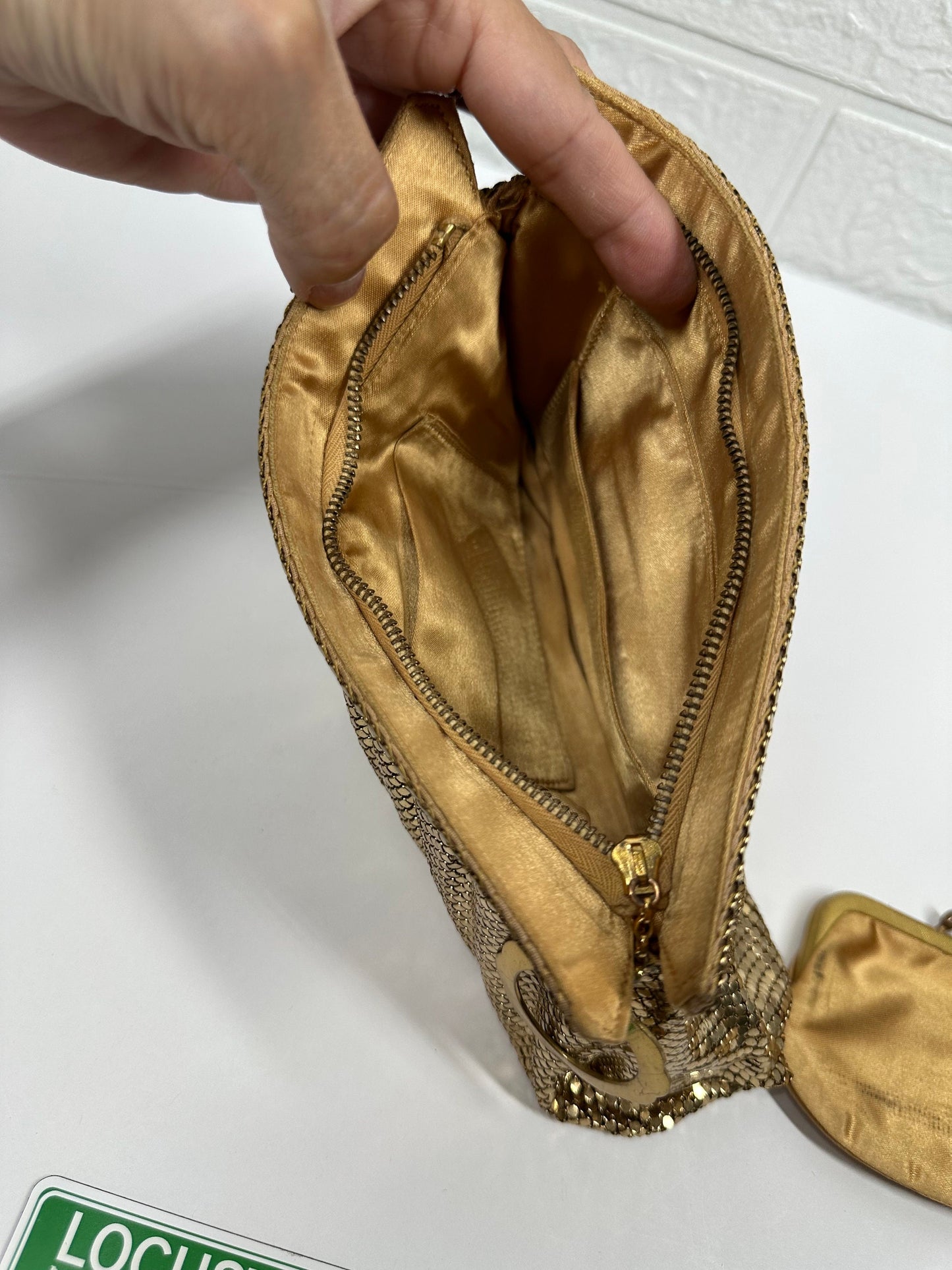 Vintage Gold Mesh Bag or Clutch and Matching Coin Purse by Whiting & Davis Co.