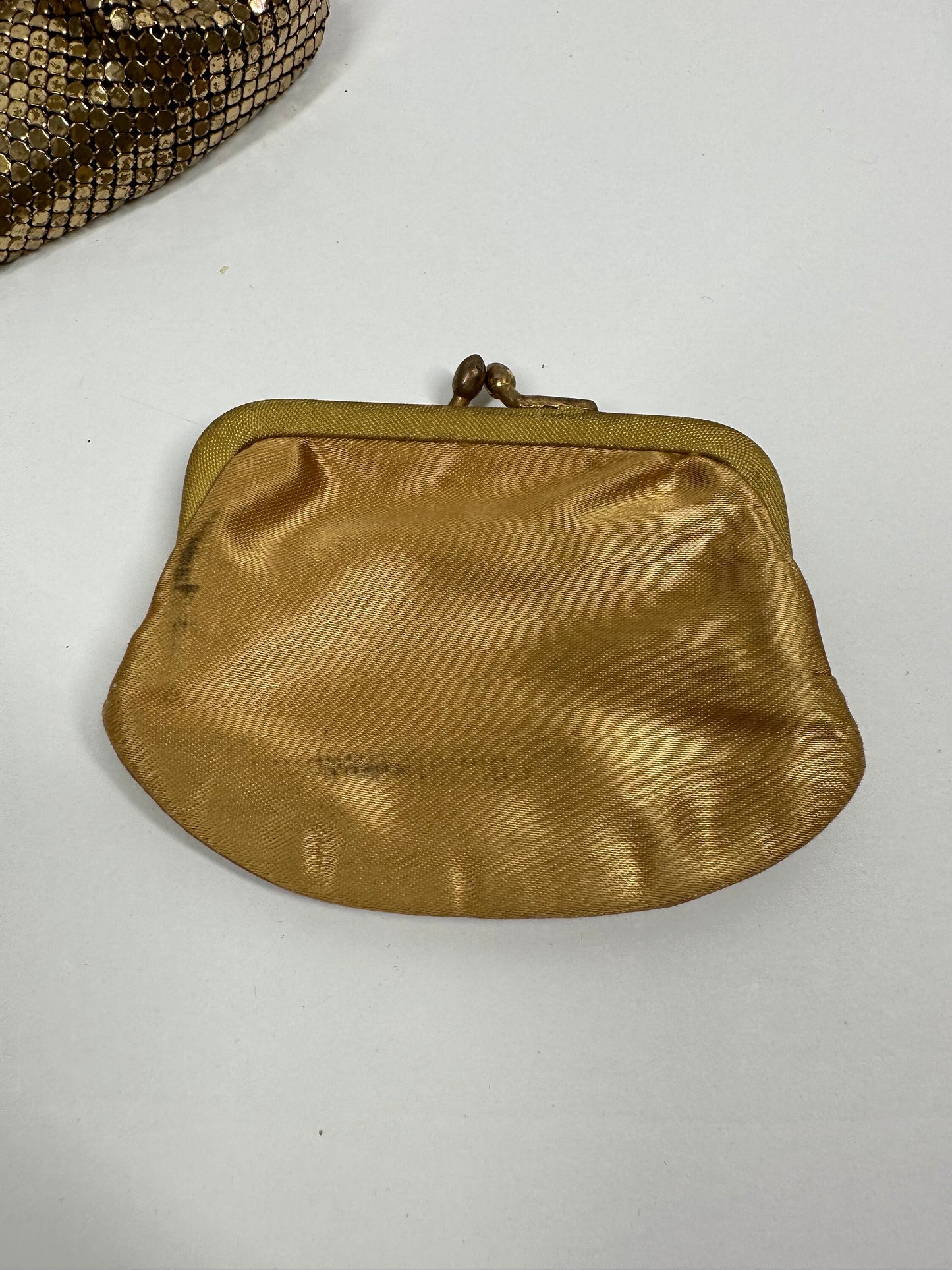 Vintage Gold Mesh Bag or Clutch and Matching Coin Purse by Whiting & Davis Co.