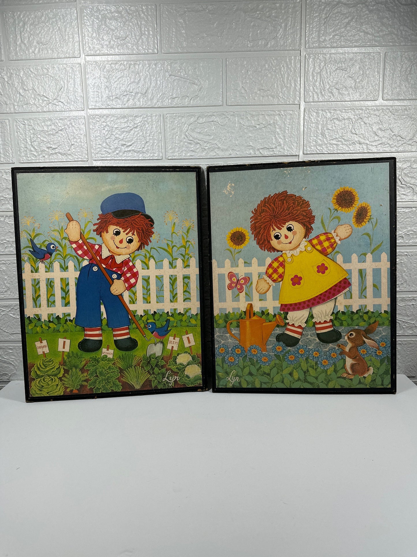 Vintage Raggedy Ann and Andy, Wall Plaque, 1960s.