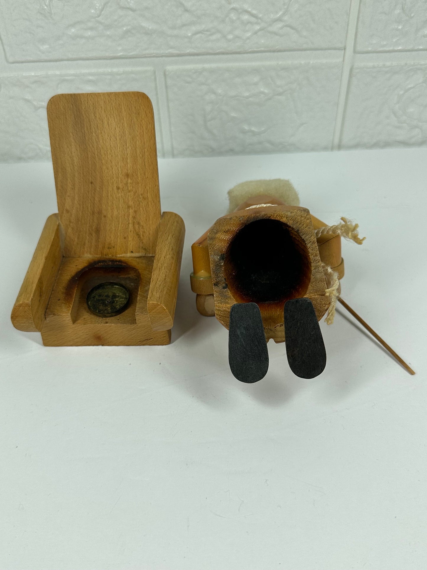 Vintage Incense Burner of Old Man in Chair, Smoke Comes Out of His Mouth!