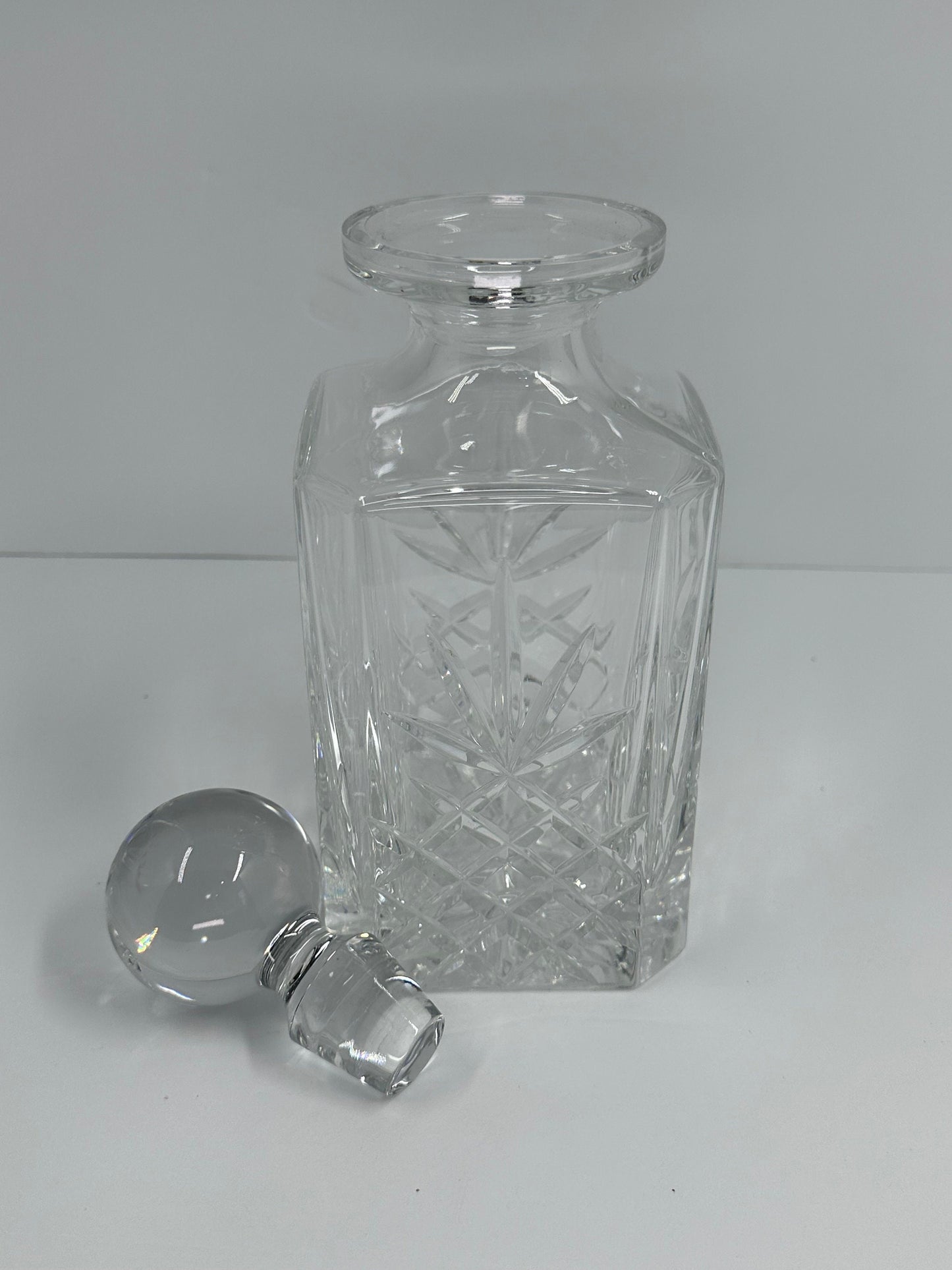 Vintage Lead Crystal Decanter with Starburst Bottom.