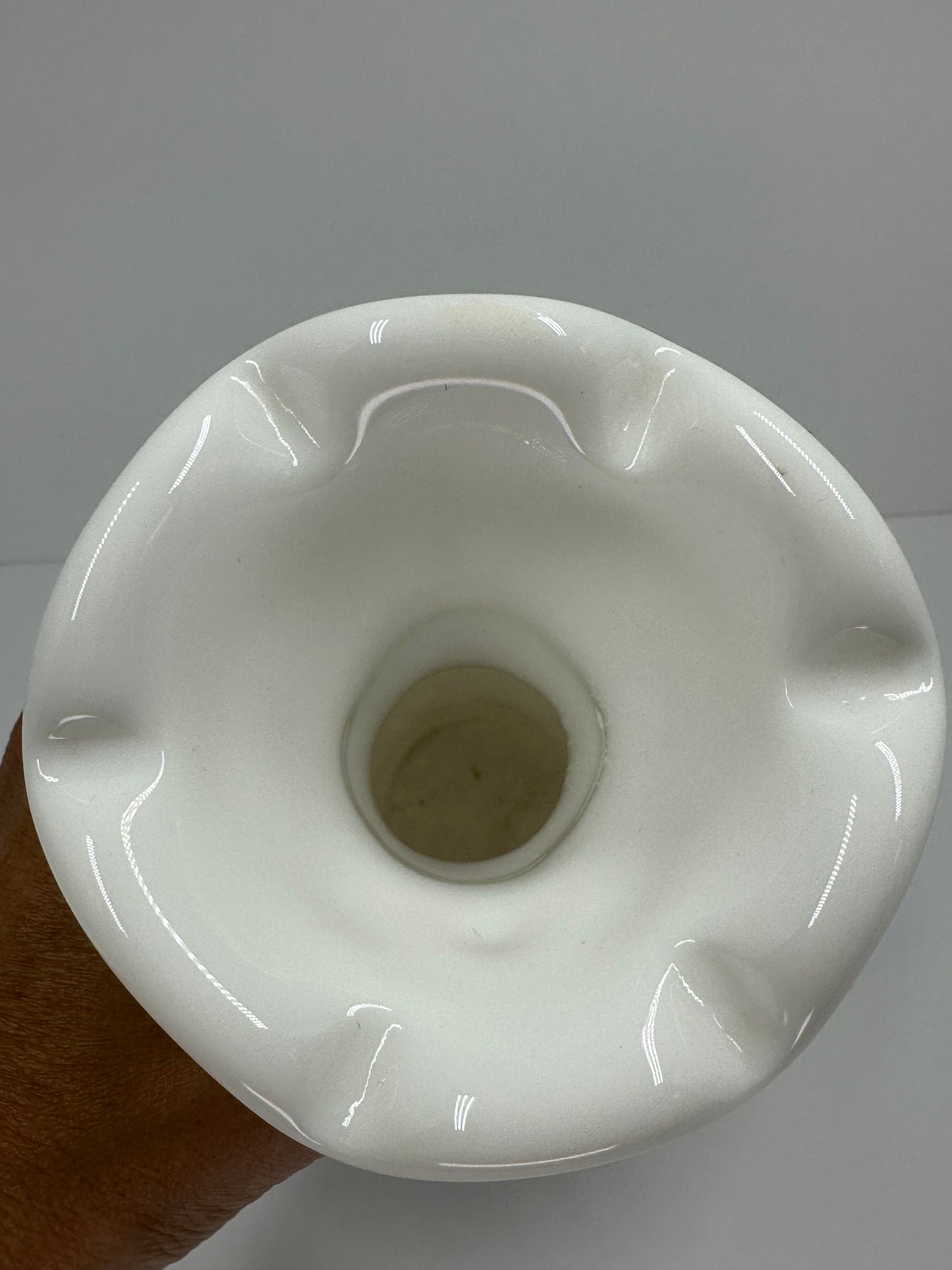 Vintage Vase in White Milk Glass with Textured Grape Design by Imperial