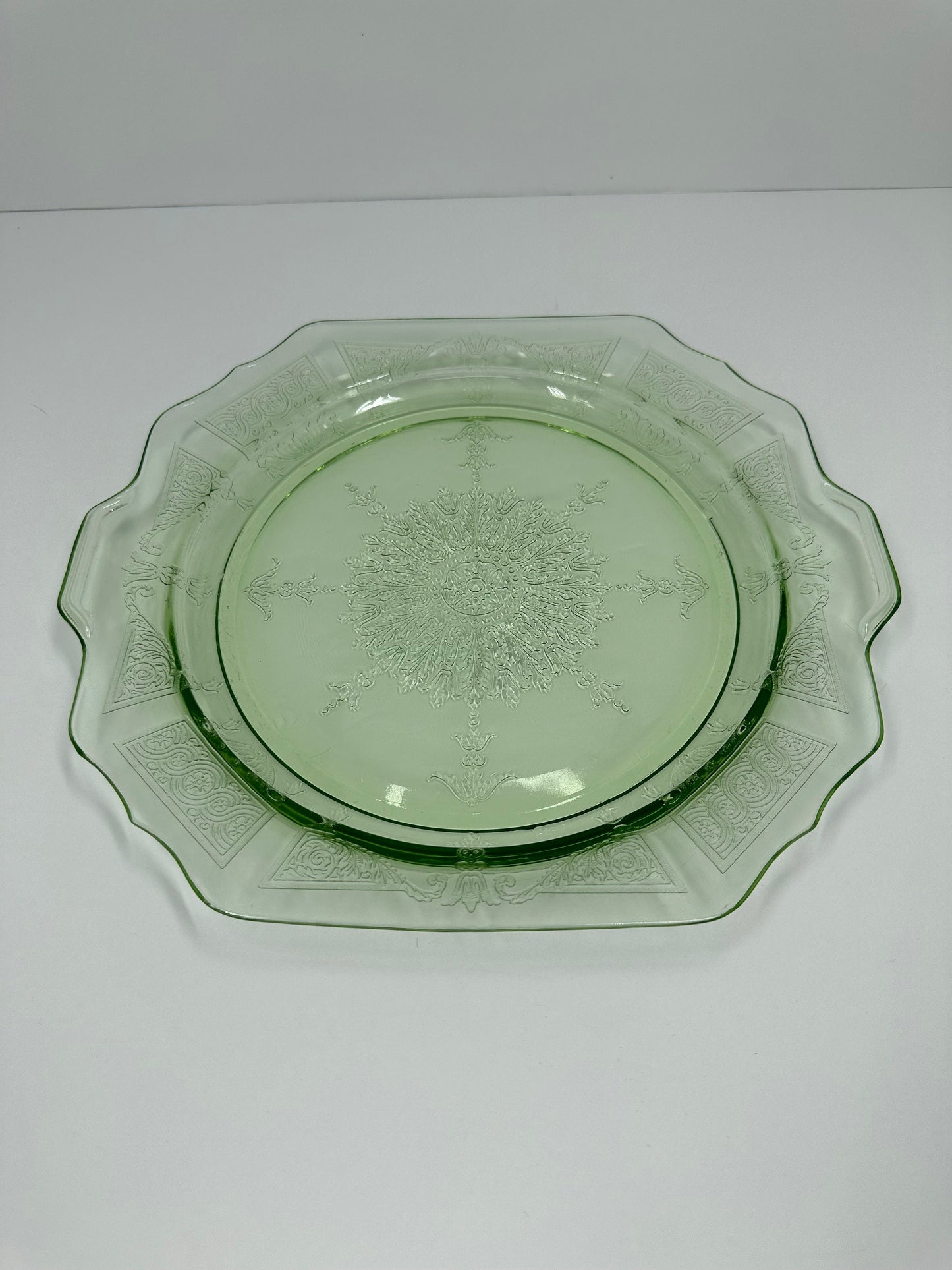 Vintage Depression Green Glass Plate by Hocking Glass Co.