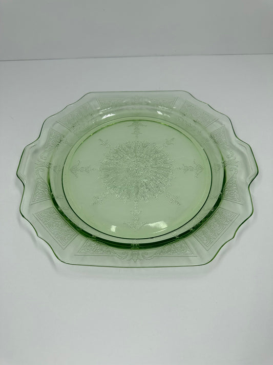 Vintage Depression Green Glass Plate by Hocking Glass Co.