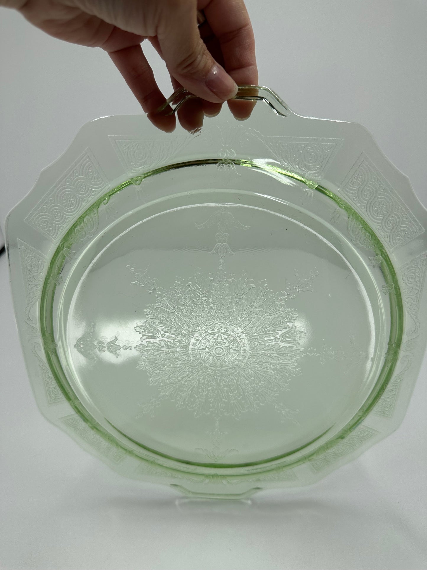 Vintage Depression Green Glass Plate by Hocking Glass Co.