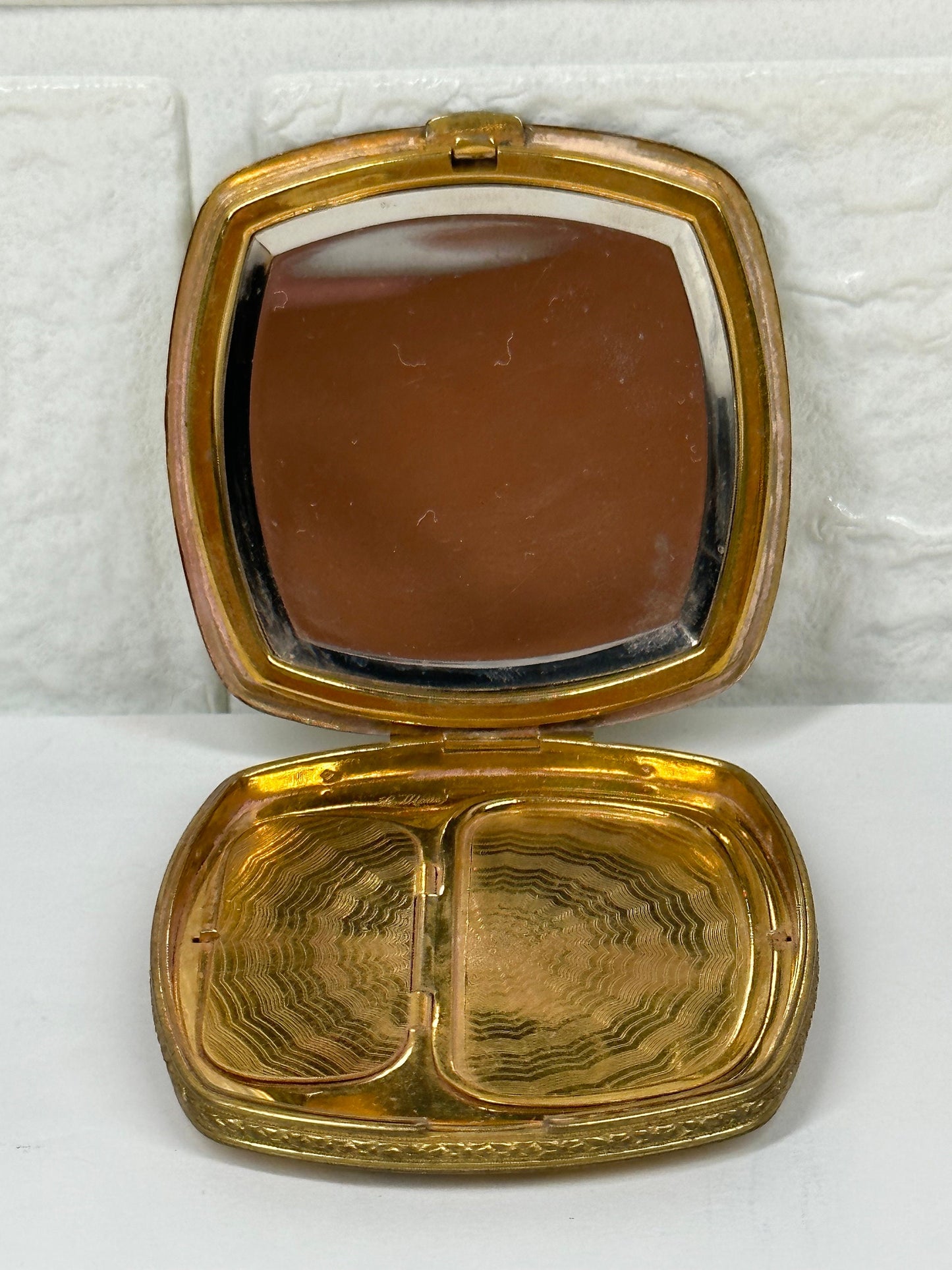 Vintage Compact, LaMode, Double Vanity Case, Guilloce Enamel.