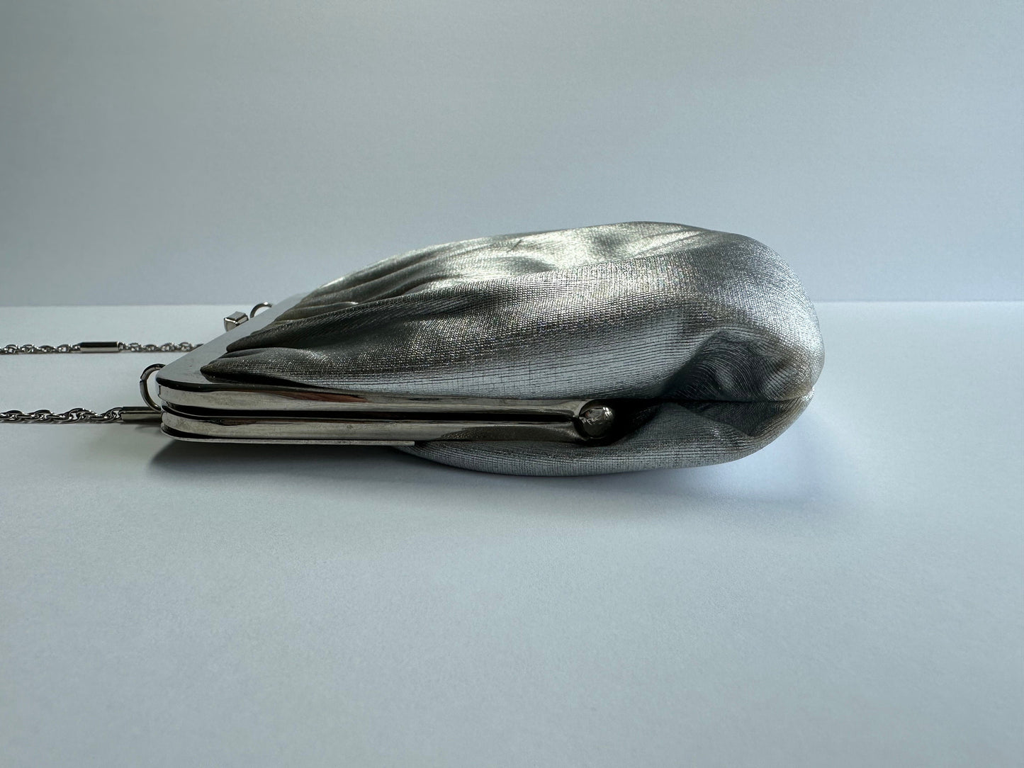 Vintage Silver Clutch Handbag by Harry Levine 1950s