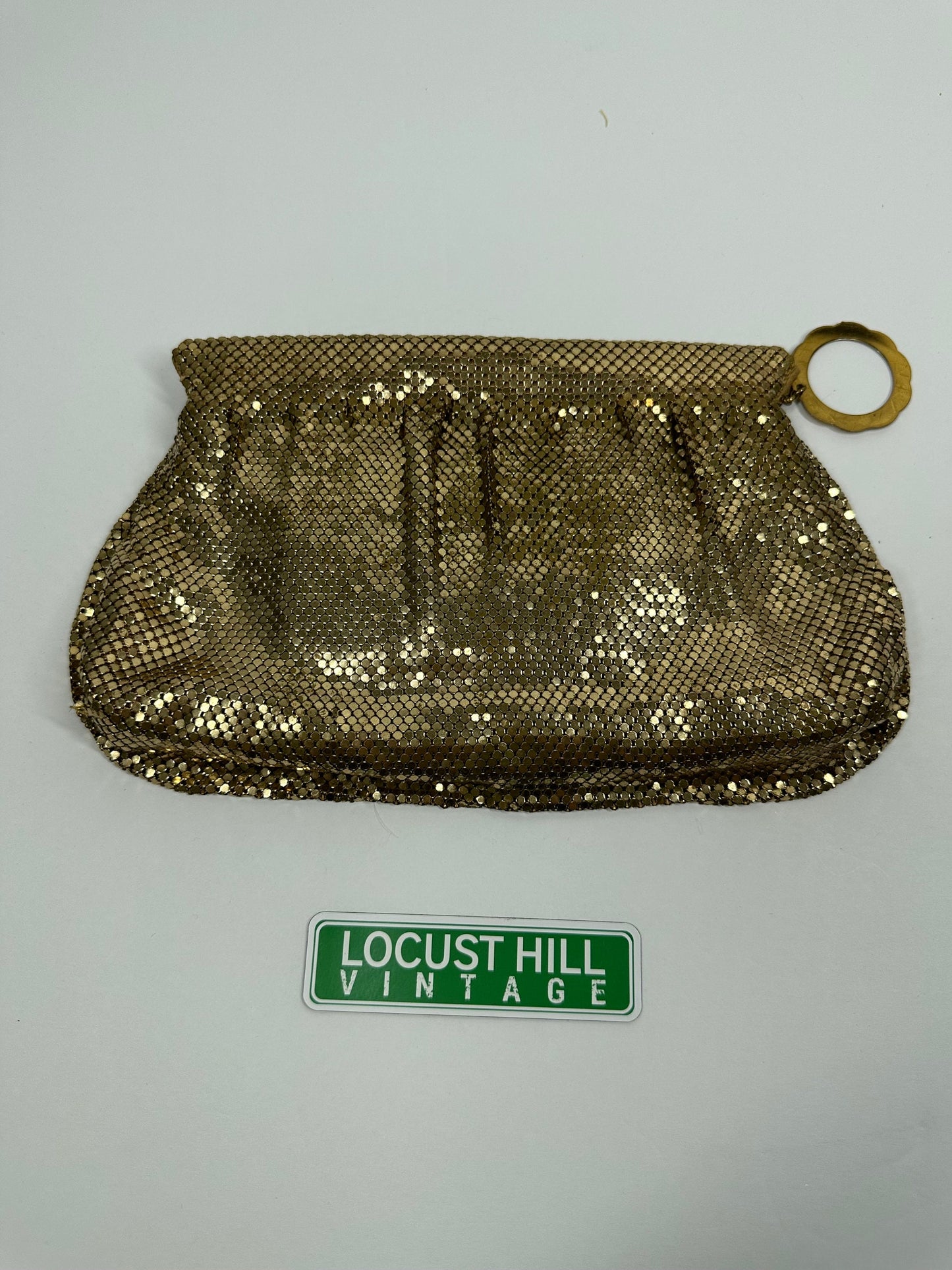 Vintage Gold Mesh Bag or Clutch and Matching Coin Purse by Whiting & Davis Co.