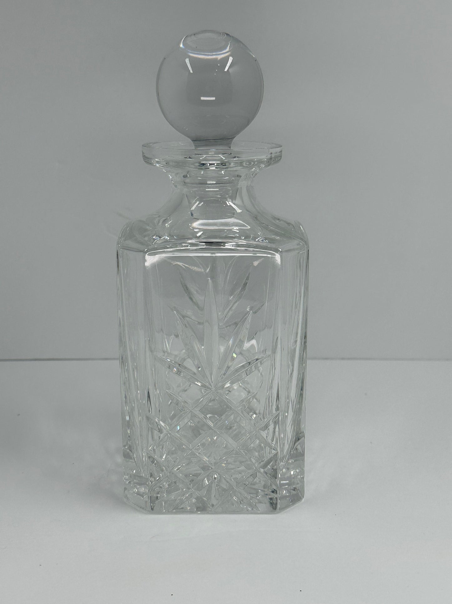 Vintage Lead Crystal Decanter with Starburst Bottom.