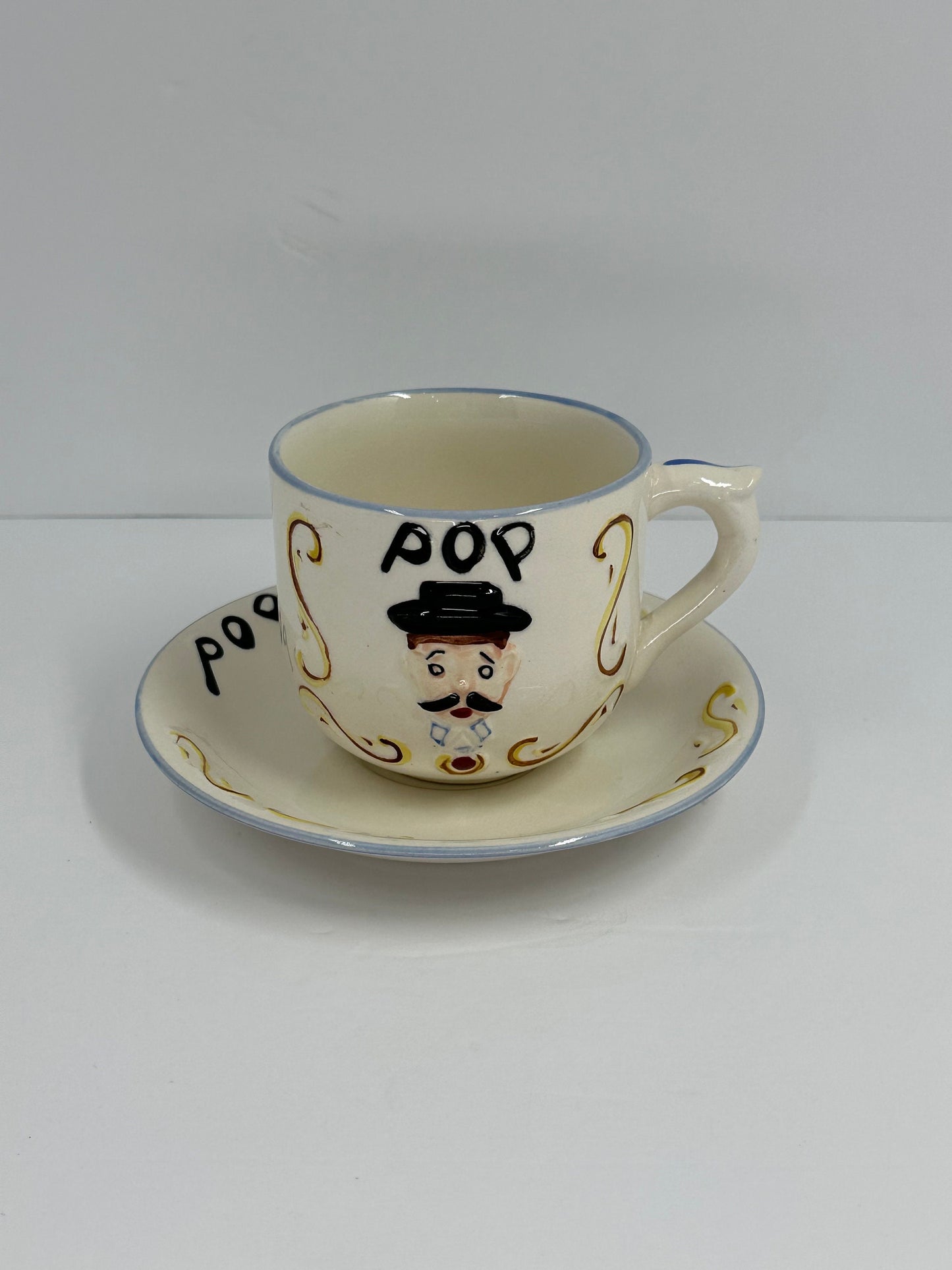 Vintage Mug, Lefton Exclusives, Japan, Ceramic Cup and Saucer Set, 1950s.