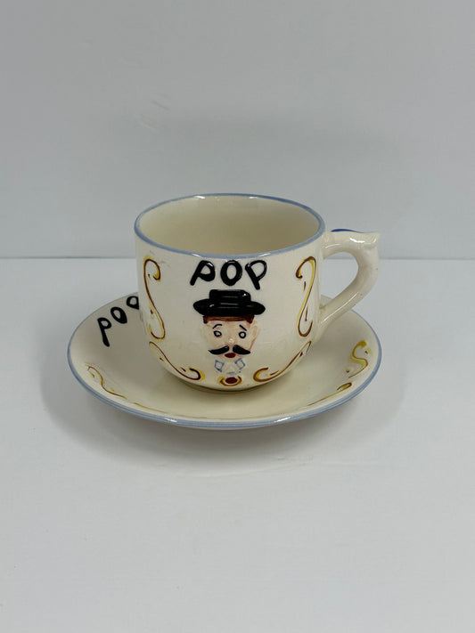 Vintage Mug, Lefton Exclusives, Japan, Ceramic Cup and Saucer Set, 1950s.