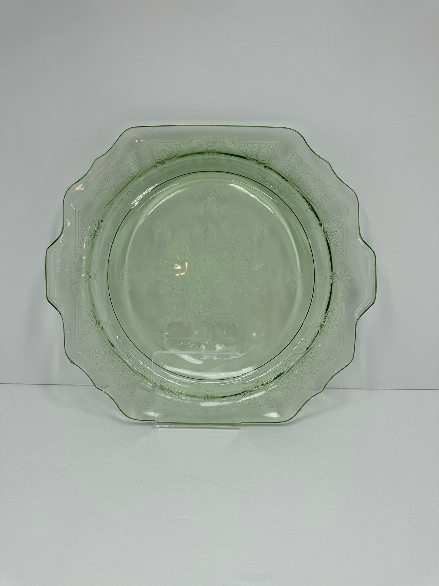 Vintage Depression Green Glass Plate by Hocking Glass Co.