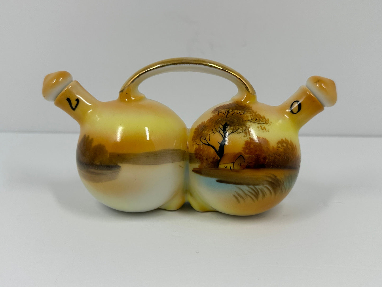 Vintage Cruet Set, Oil and Vinegar Set,  Noritake, Hand Painted, Made in Japan
