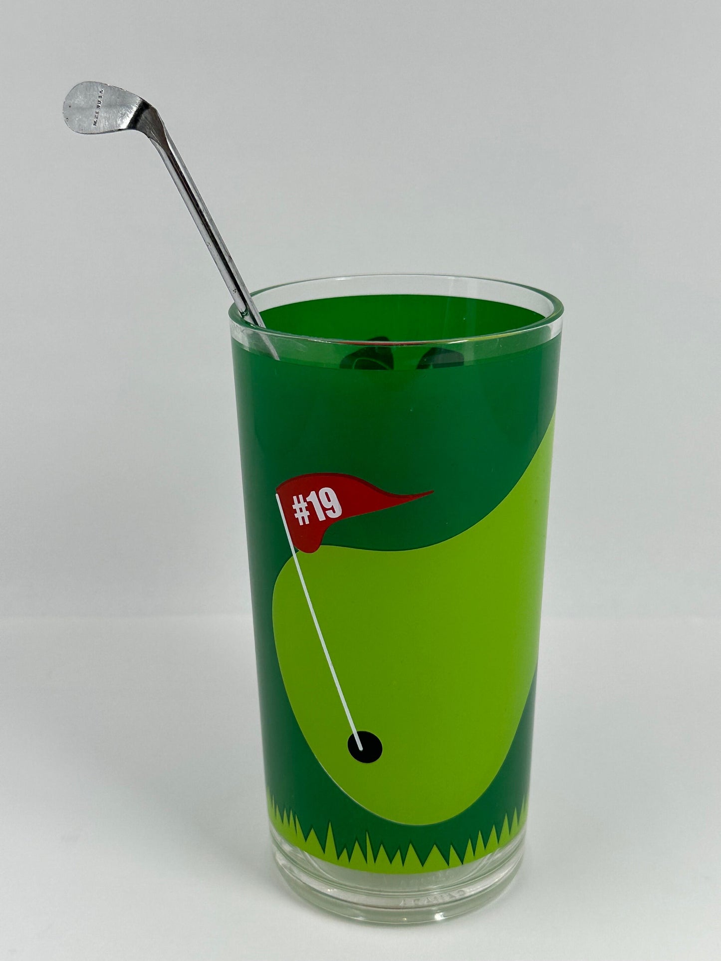 Vintage Golf Gift Set of Plastic Tumbler Cup with Golf Club Stirrer