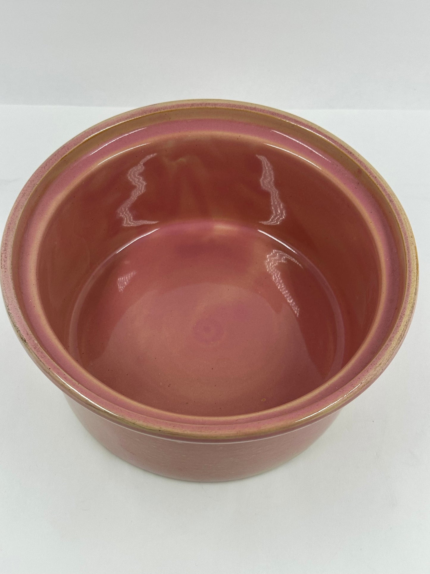 Vintage Casserole Dish, Rose Pink, Ceramic