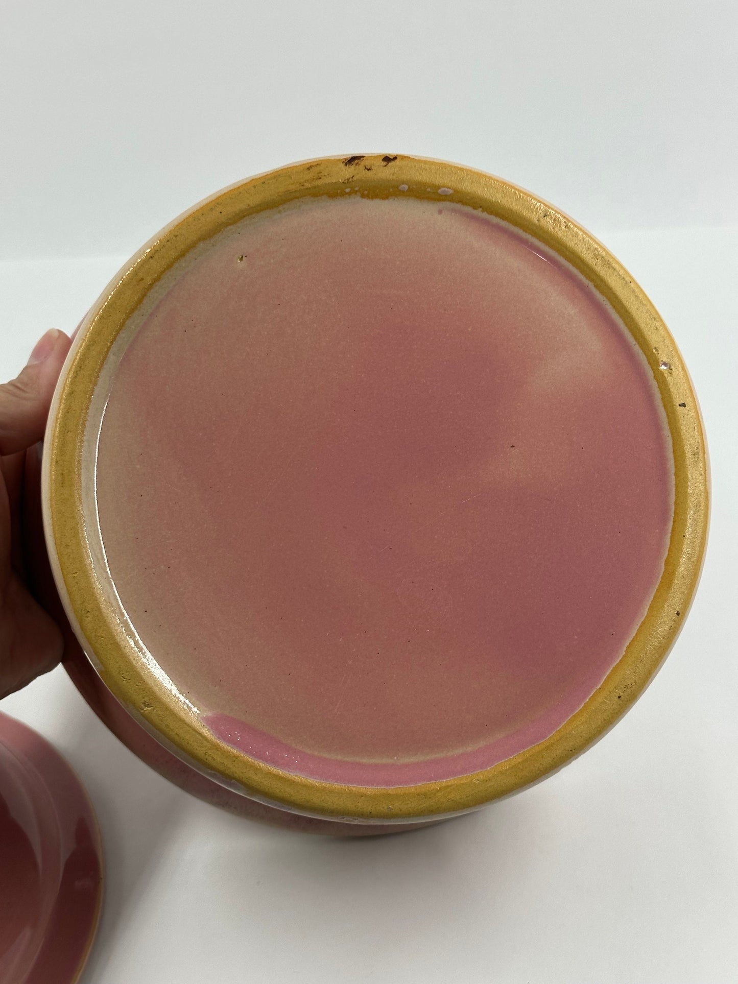 Vintage Casserole Dish, Rose Pink, Ceramic